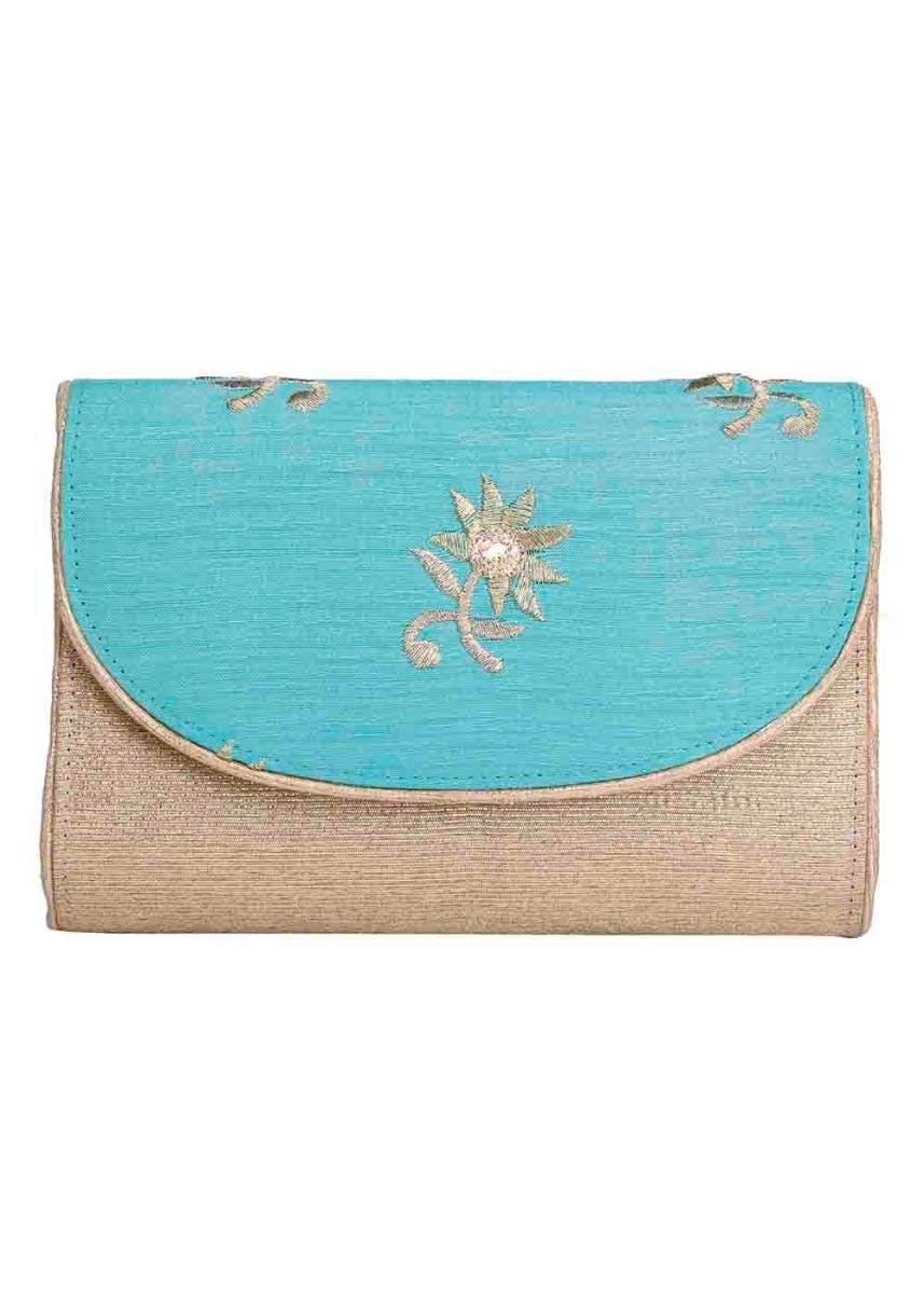 Get Contrast Embroidered Flap Clutch at ₹ 1000 LBB Shop