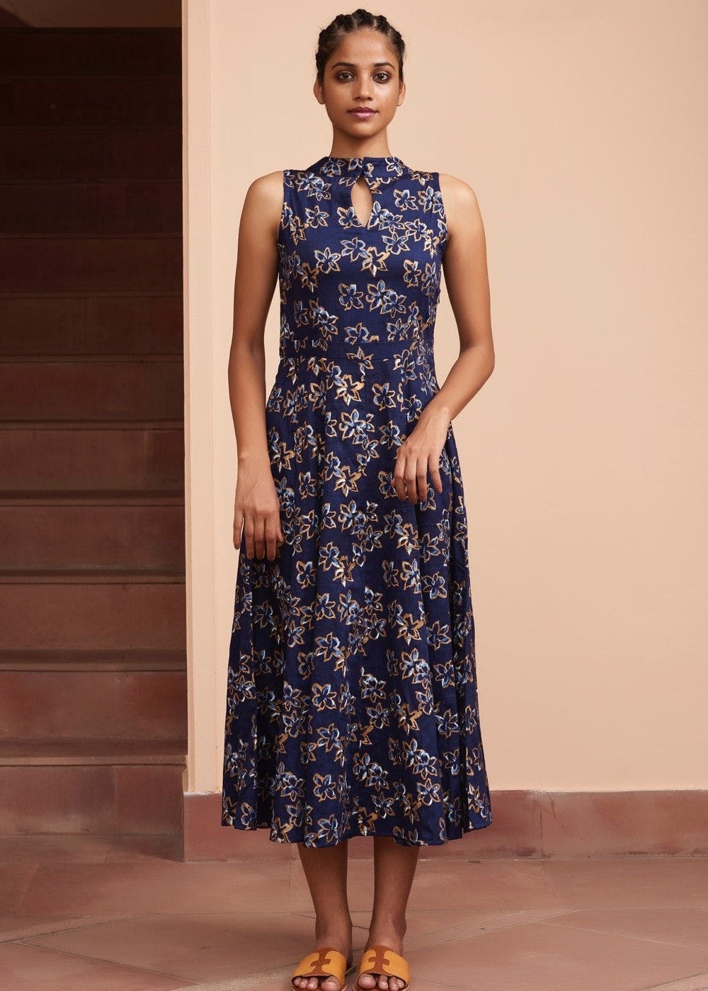 Get Keyhole Neck Floral Flared Dress at ₹ 3400 | LBB Shop