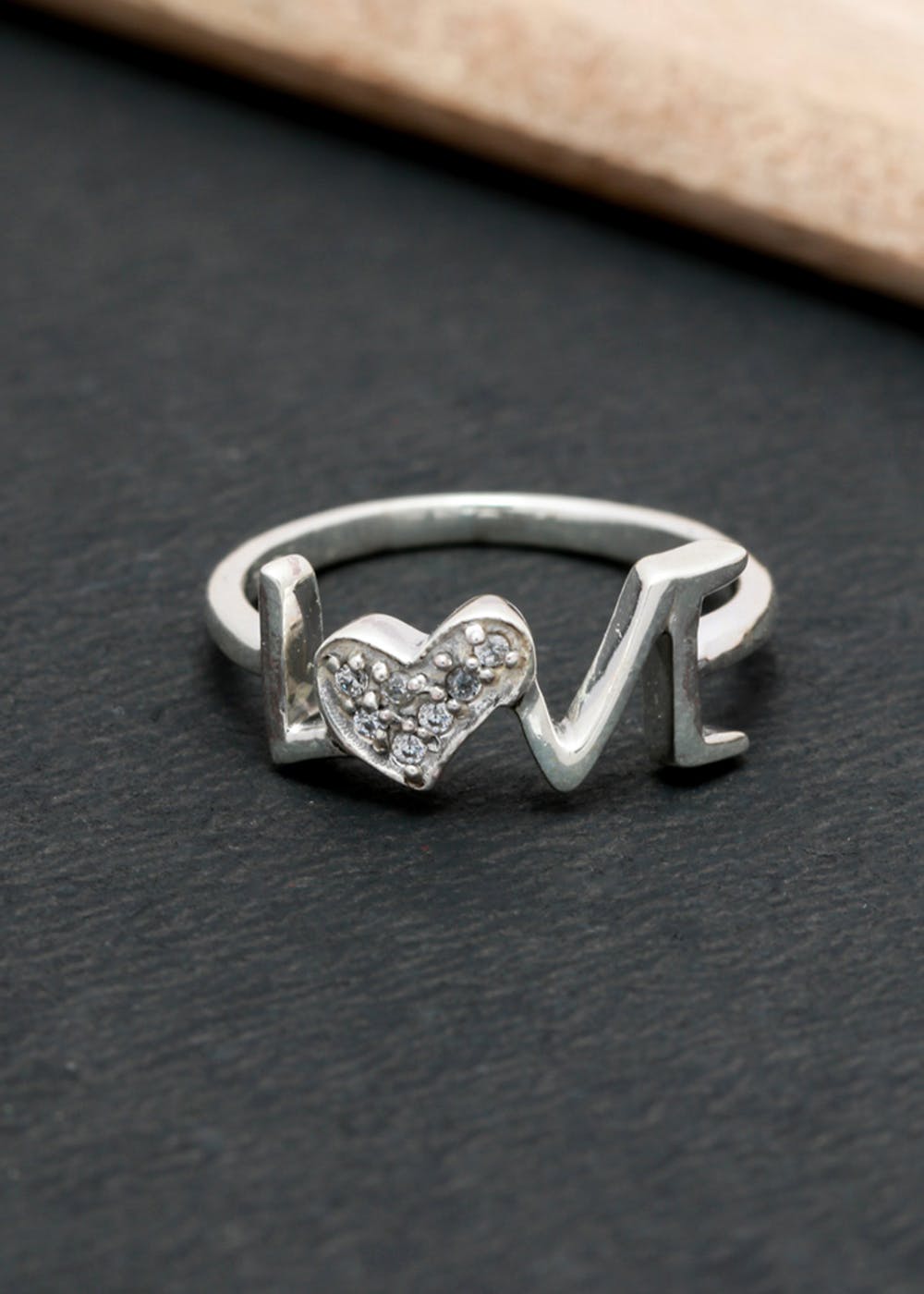 White Love Alphabets Sterling Silver Love Rings at Rs 68/gram in Ahmedabad