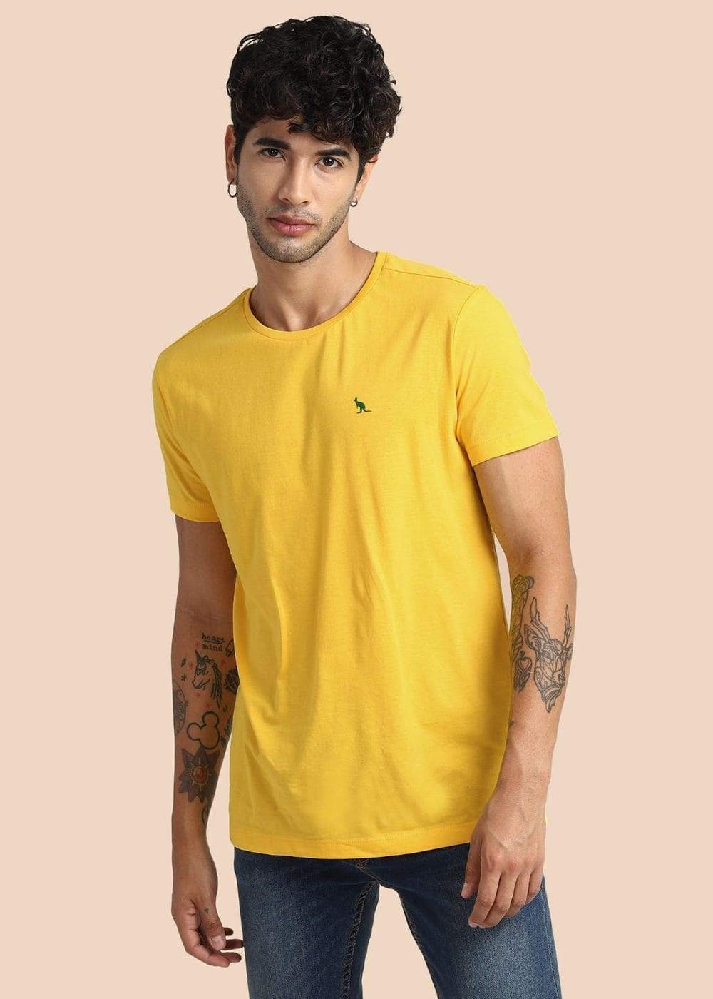 Get Solid Cotton Half Sleeves T Shirt At 553 Lbb Shop