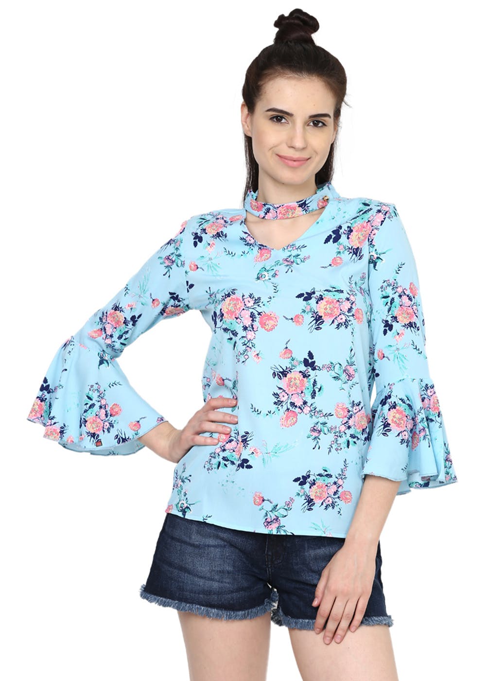 Get Blue Bell Sleeves Floral Top at ₹ 699 | LBB Shop