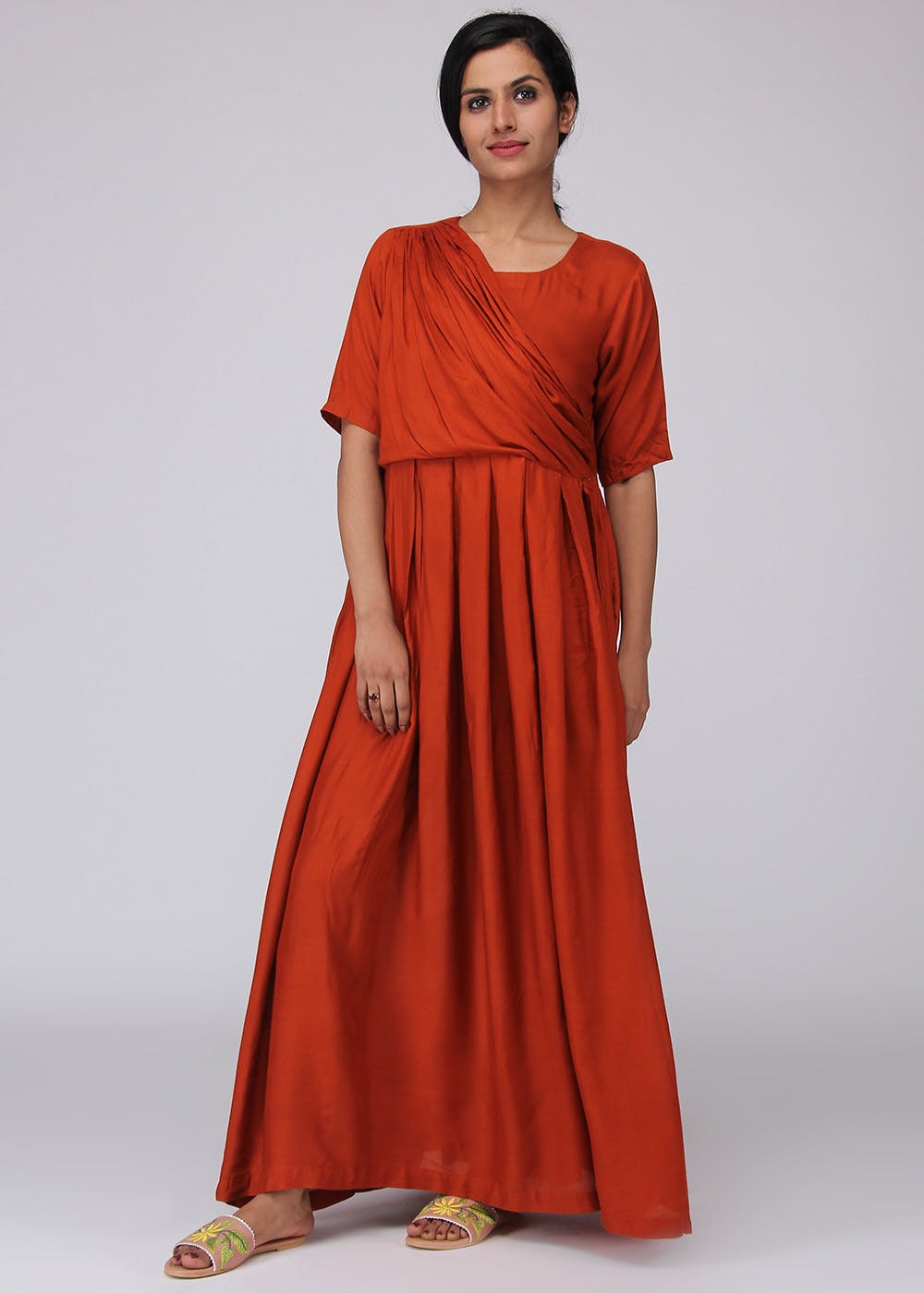 rust maxi dress