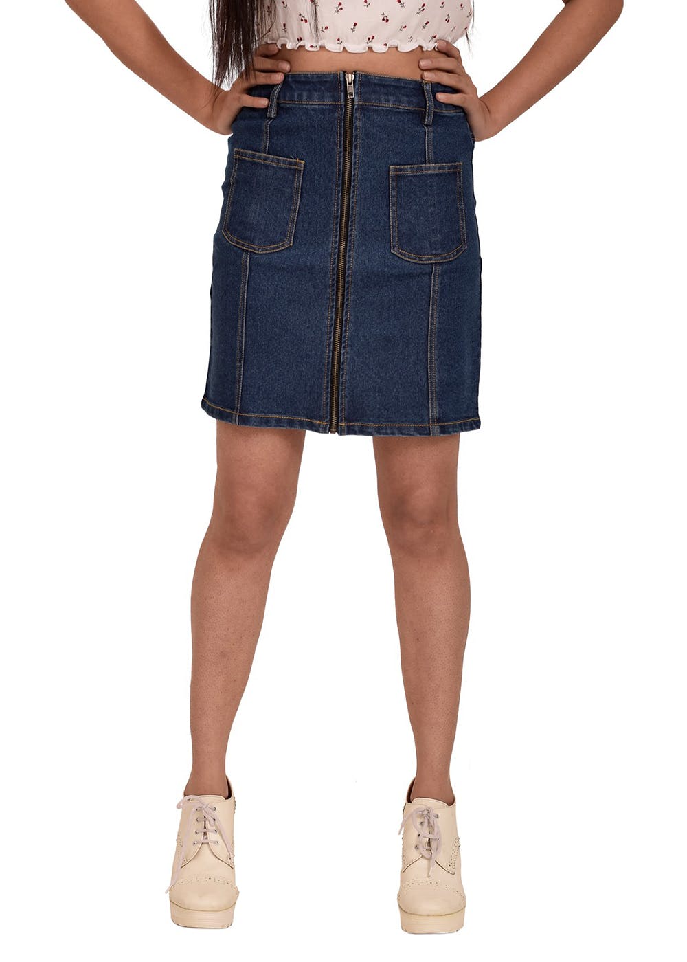 Discover 68+ denim patch skirt latest