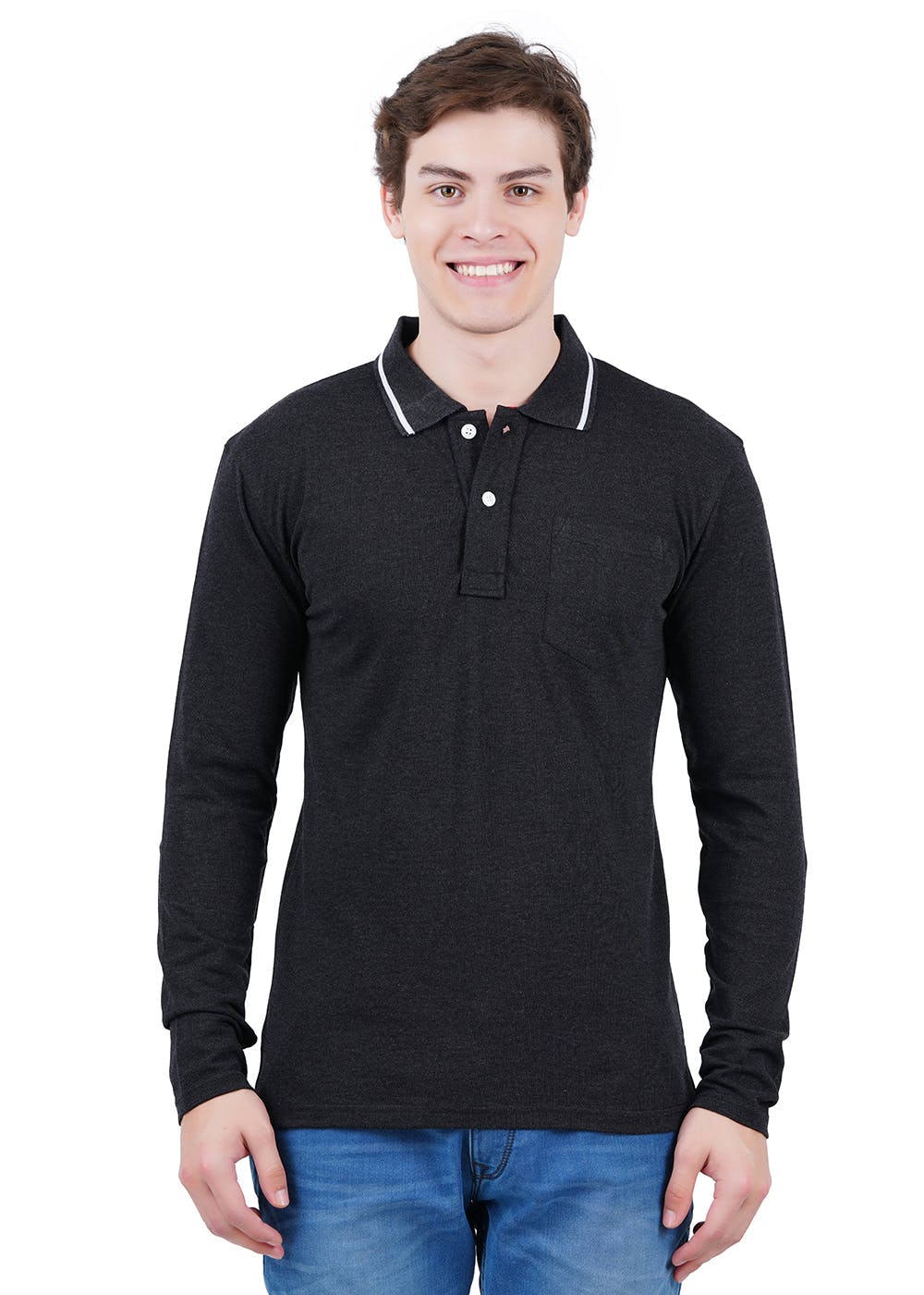 polo collar full sleeves