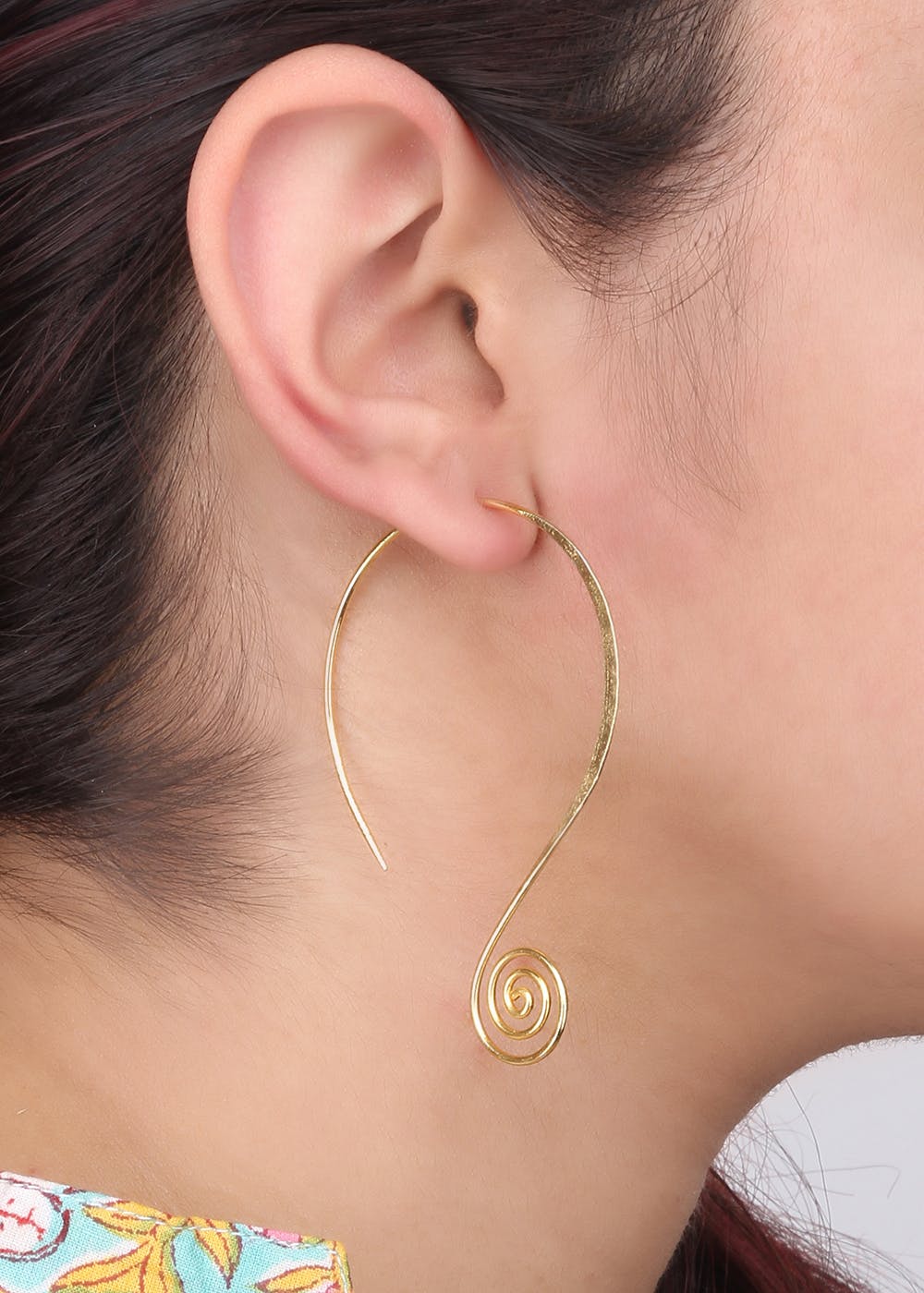 Gold Plated Spiral Hoops