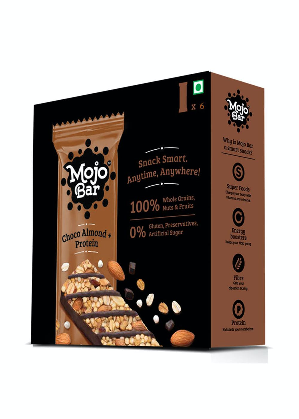 Choco Almond + Protein Snack Bar - Pack of 6