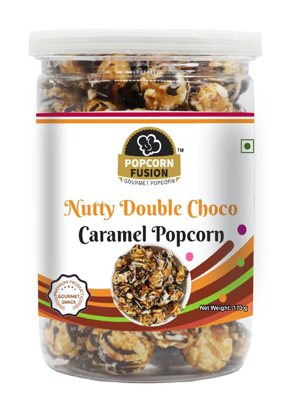 Gourmet Popcorn-Nutty Double Chocolate Caramel Popcorn- 170g