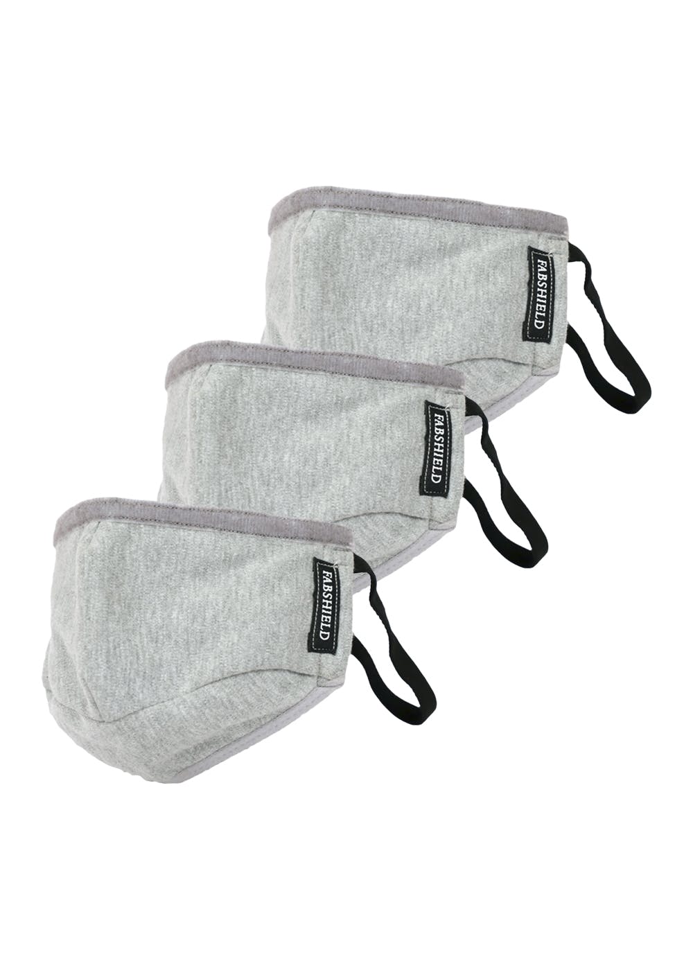 Mellow Grey 2 in 1 Shield & Face Mask (Pack of 3)