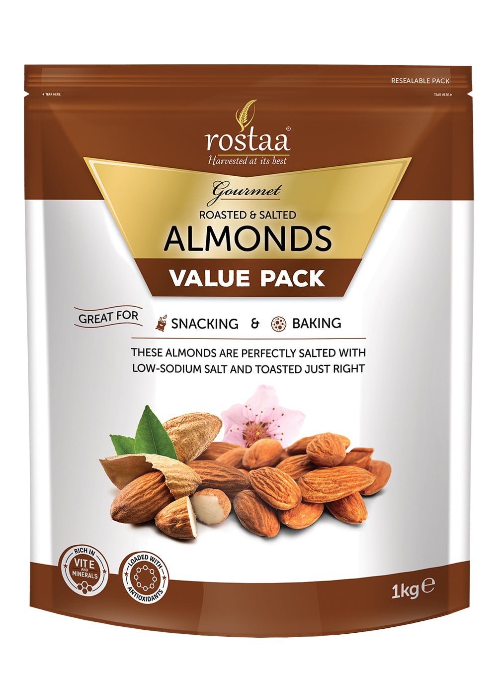 Get Gourmet Roasted & Salted Almonds (1kg) at ₹ 1580 | LBB Shop