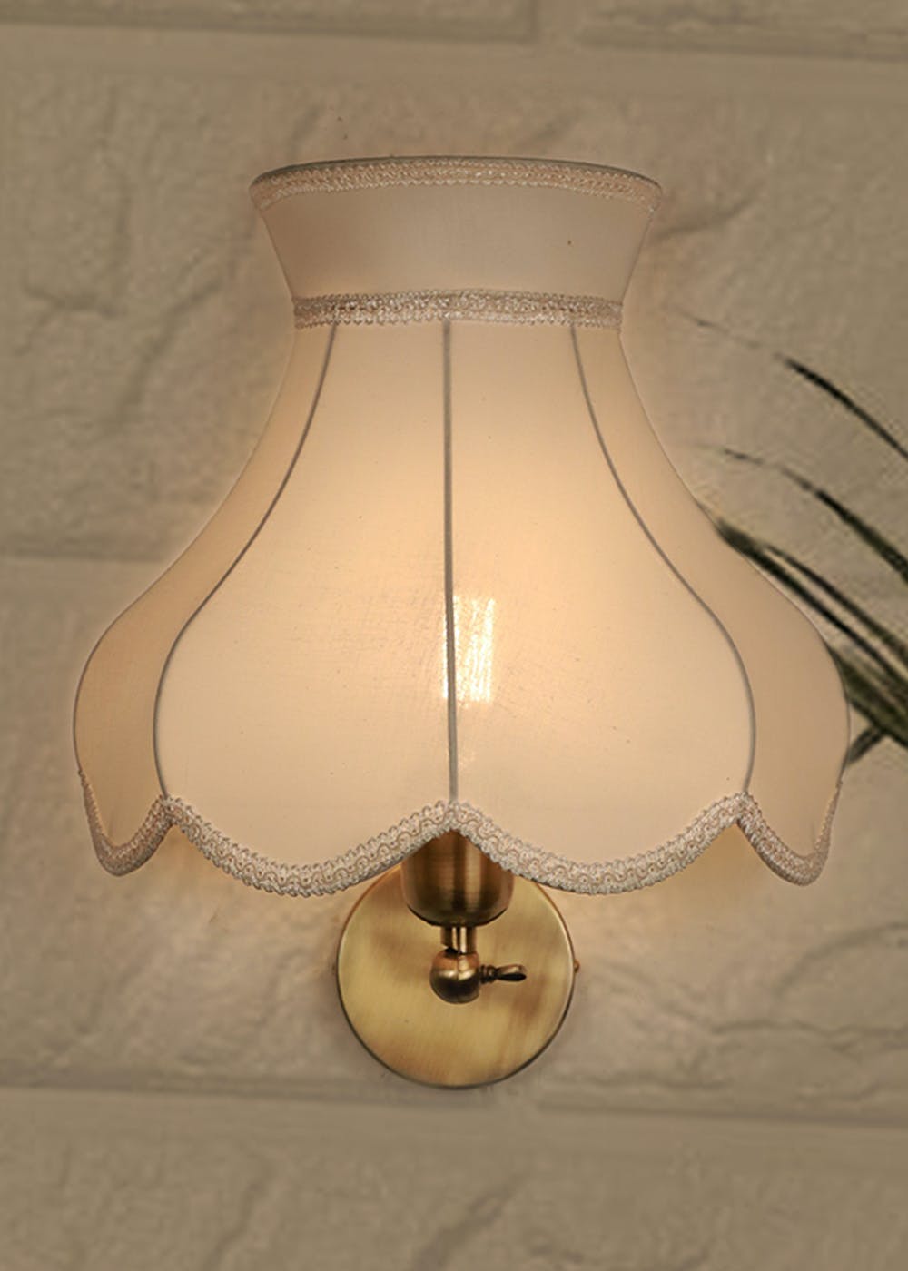 Get Elegant Ivory Half Shade Wall Sconce With Simple Round Base In ...