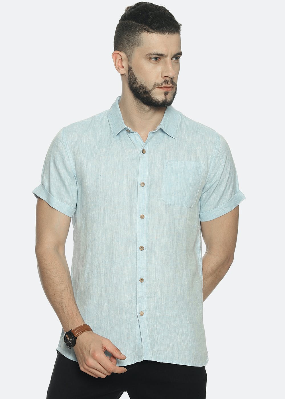 Get Patch Pocket Detail Solid Basic Hemp Casual Shirt at ₹ 1499 | LBB Shop