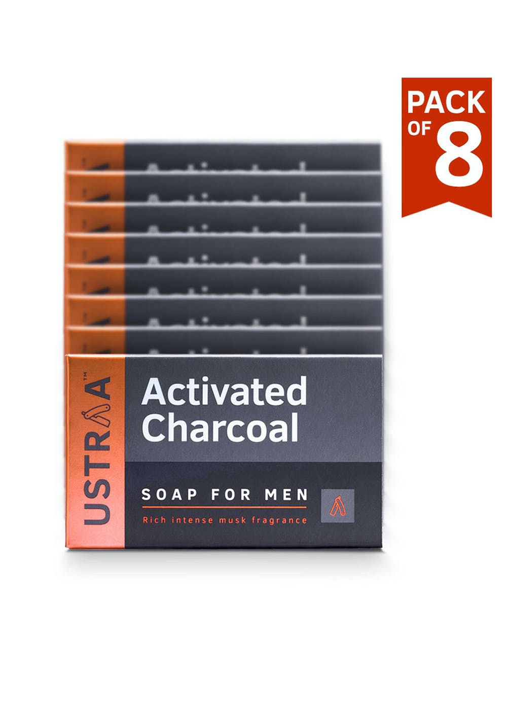 Activated Charcoal Soap (Pack of 8) - 100gm Each 