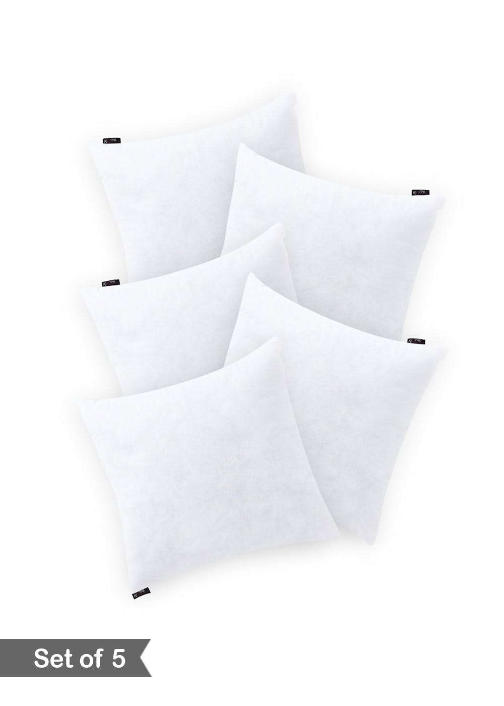 Get Set Of 5 White Solid Square Cushion Fillers (30X30cm) at ₹ 699