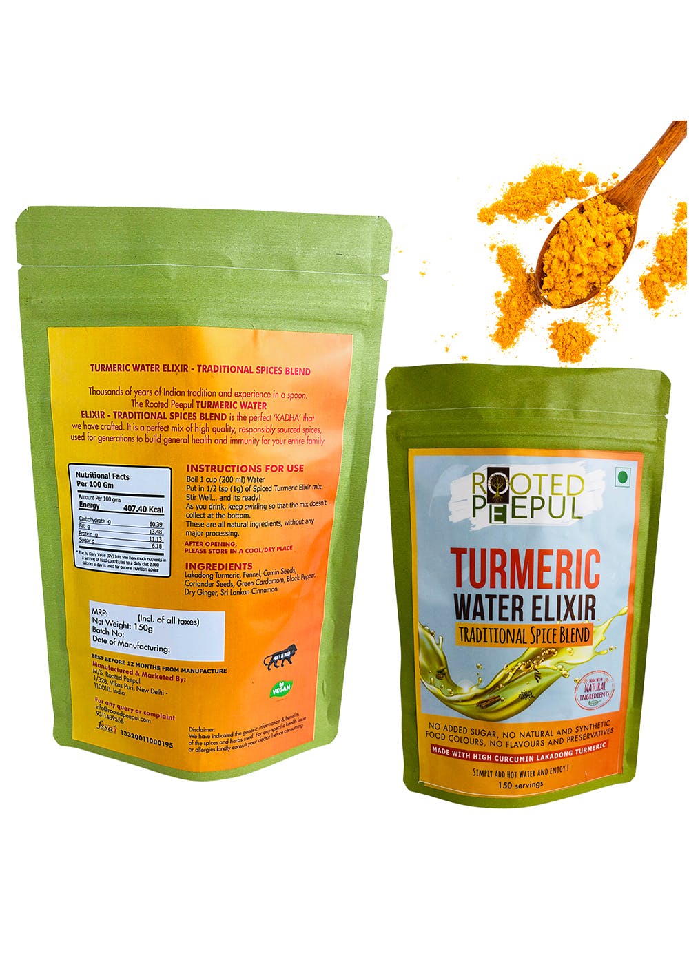 Turmeric Water Elixir : Traditional Spice Blend - 150g