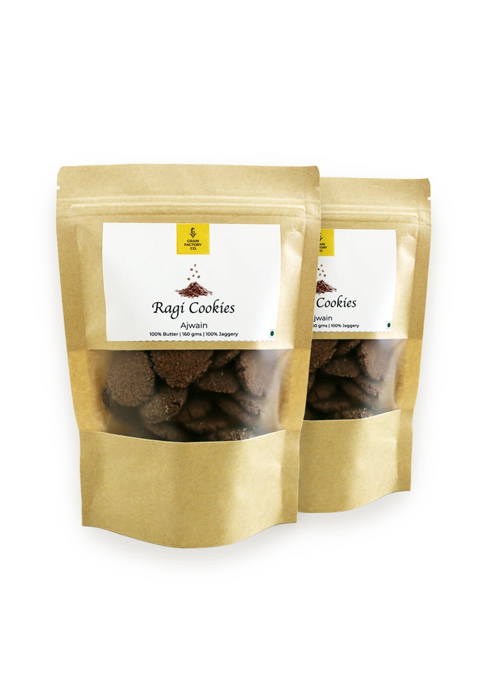 Ragi Cookies - Ajawain - Pack of 2 (160gm Each)