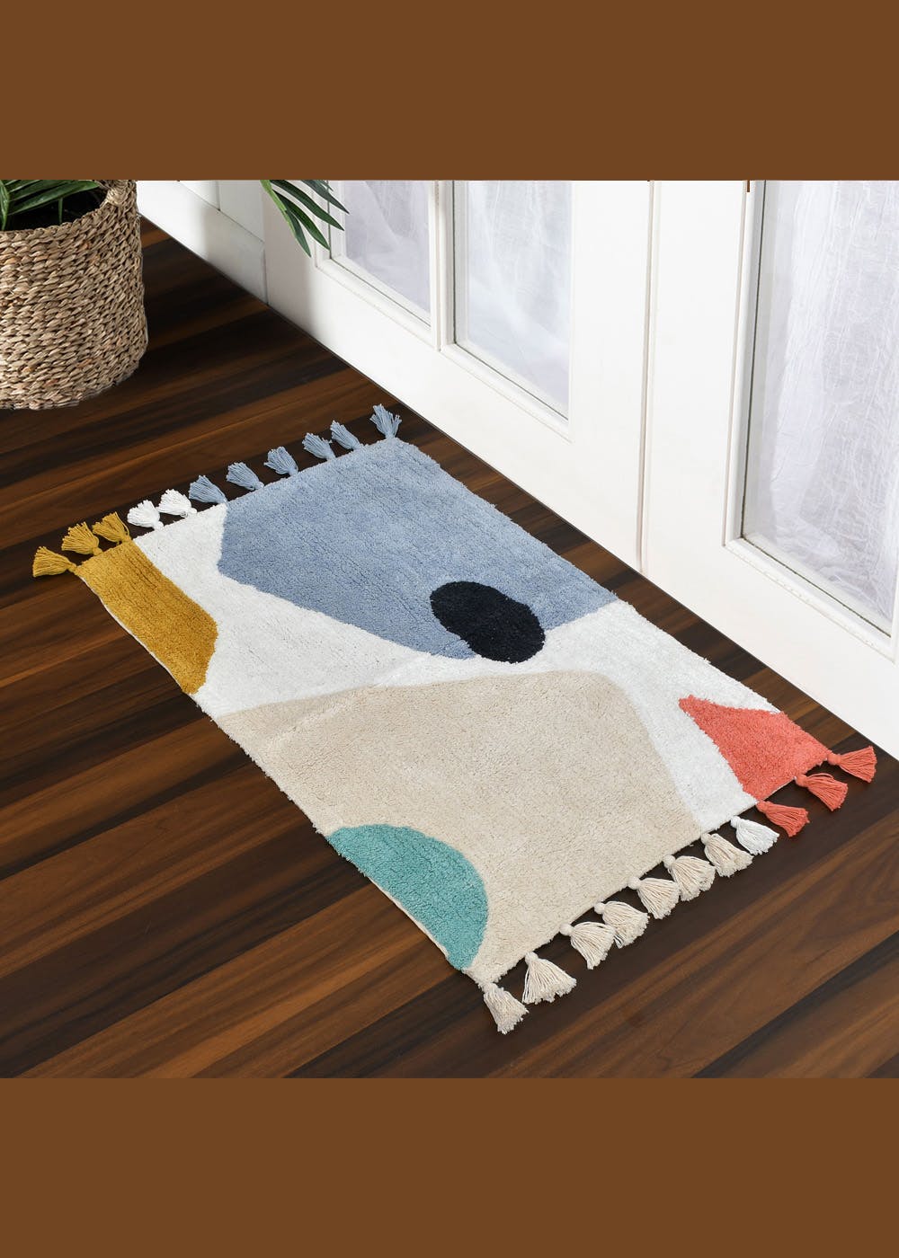 Abstract Detail Tufted Cotton Bathmat/Doormat