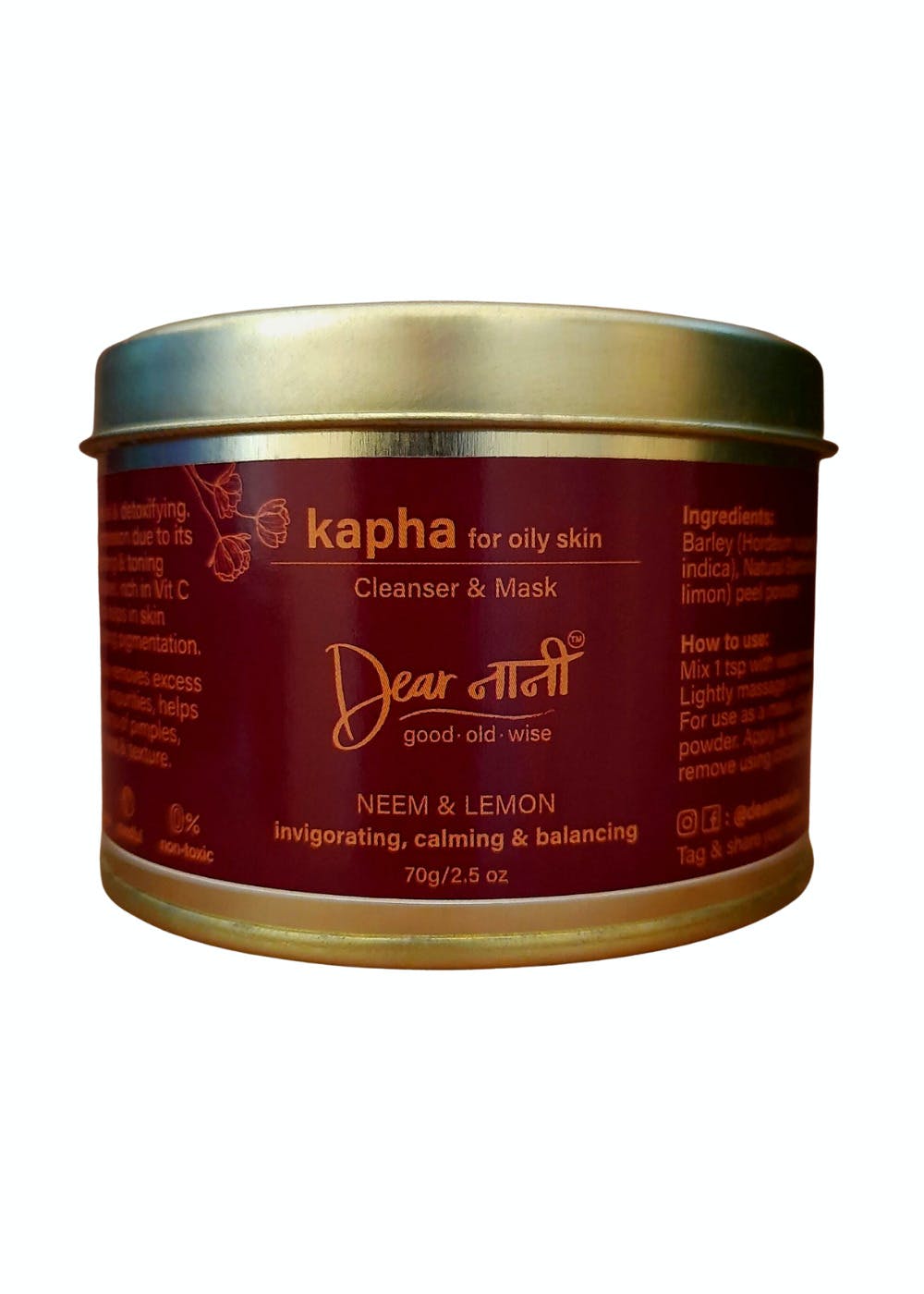 Get Detoxifying Ayurvedic Face Cleanser & Mask for Oily & Acne Prone
