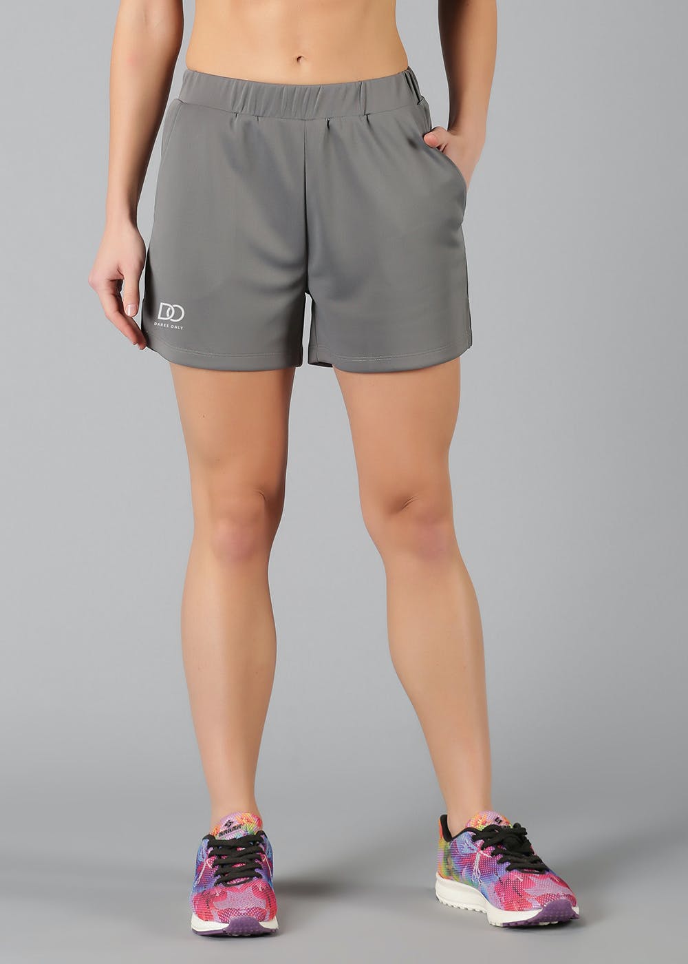 Medium Grey Regular Fit Training Shorts