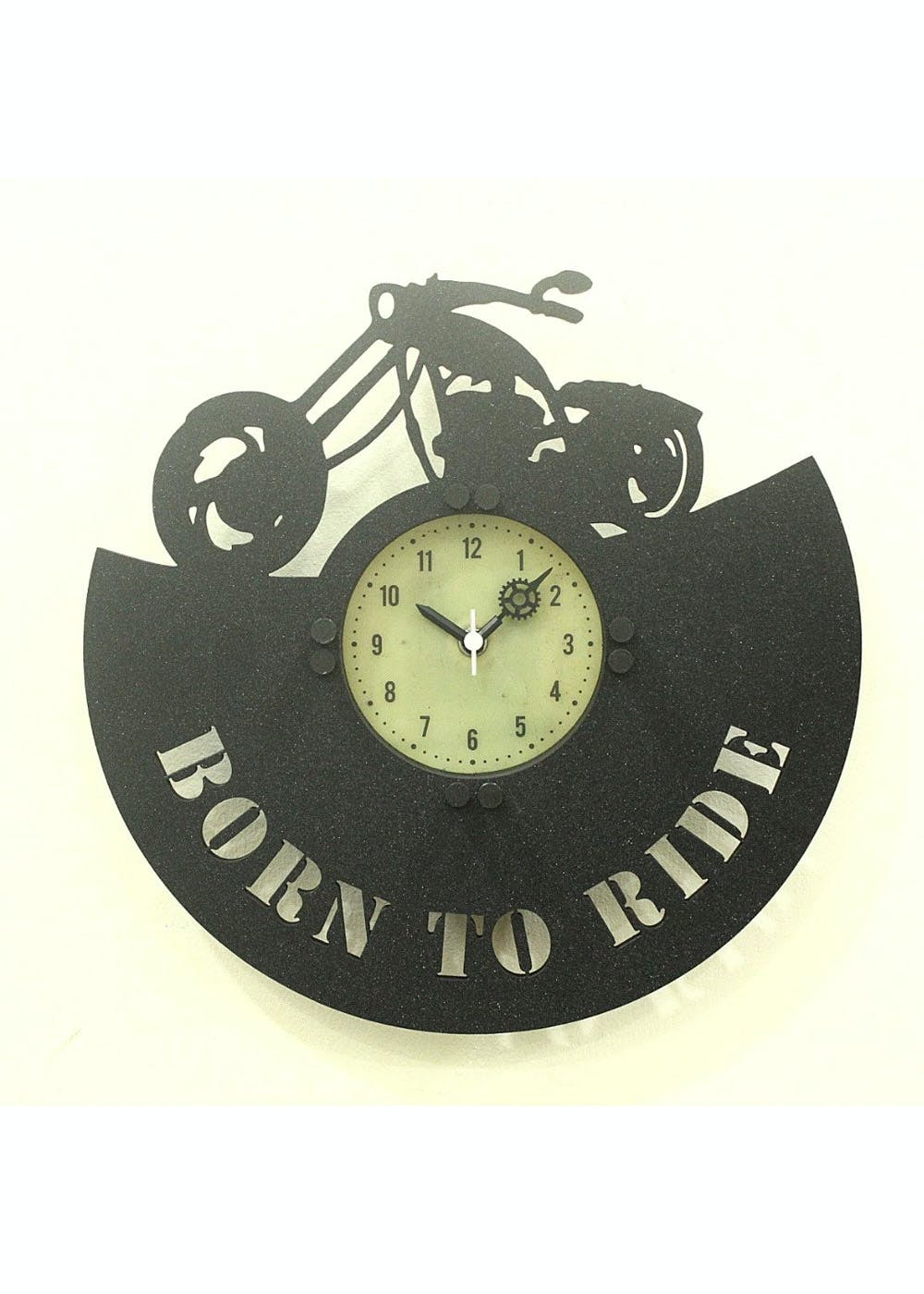 Handcrafted Born to Ride LED Wall Clock 