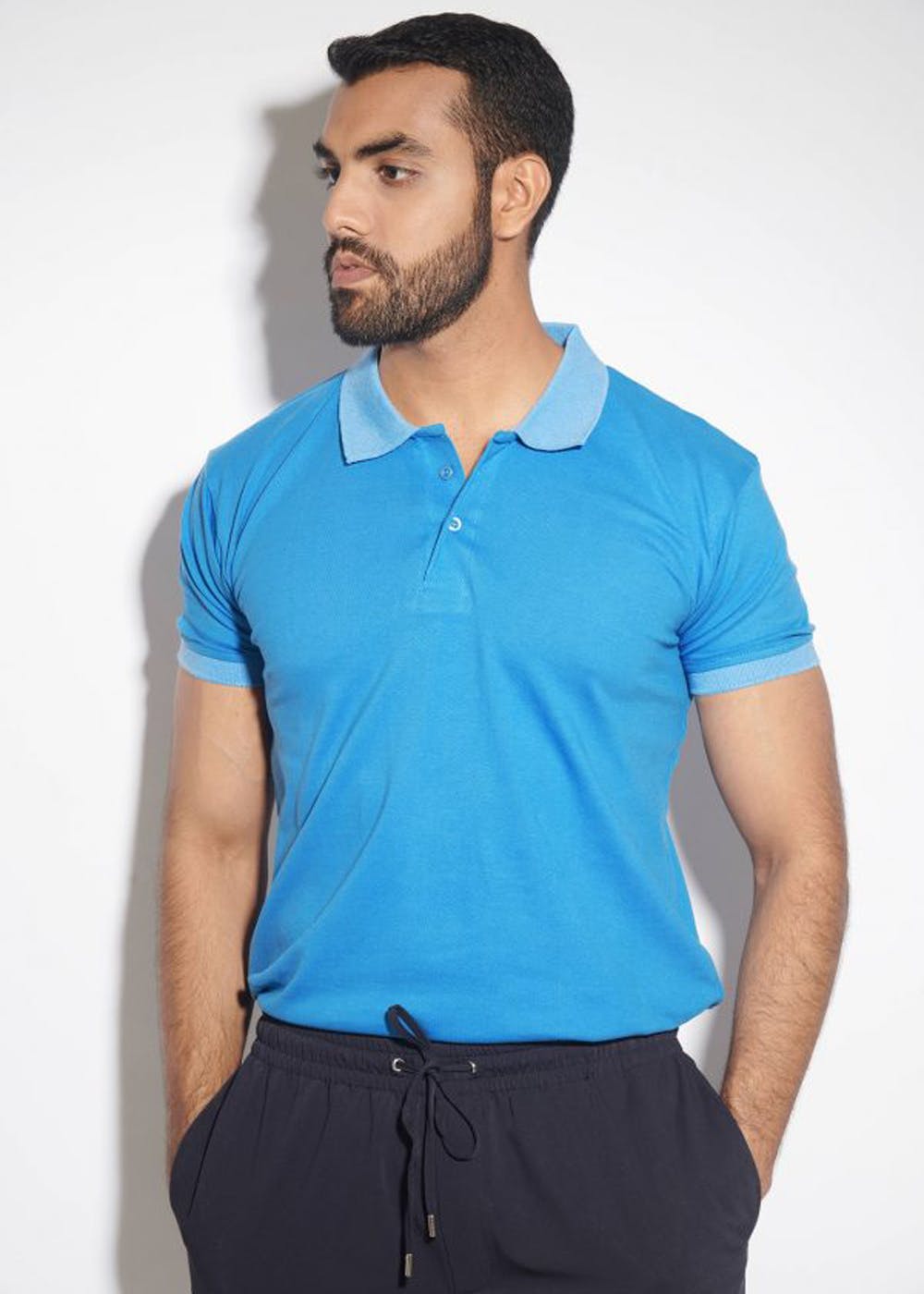 Get Deep Sky Blue Polo Shirt at ₹ 799 | LBB Shop