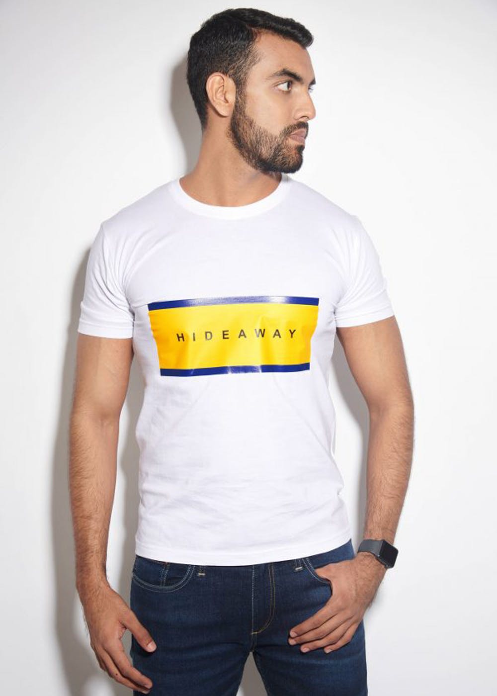 "Hideaway" Graphic White T-Shirt