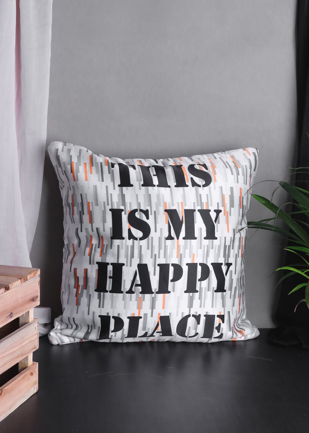 Happy Place Graphic Cushion Cover