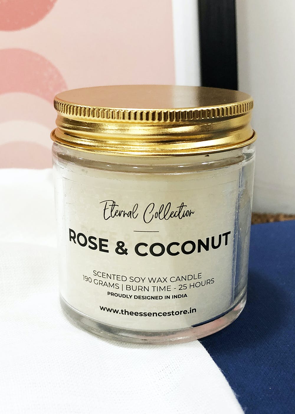 Rose & Coconut Candle Jar (Burn Time: Upto 25 hours)