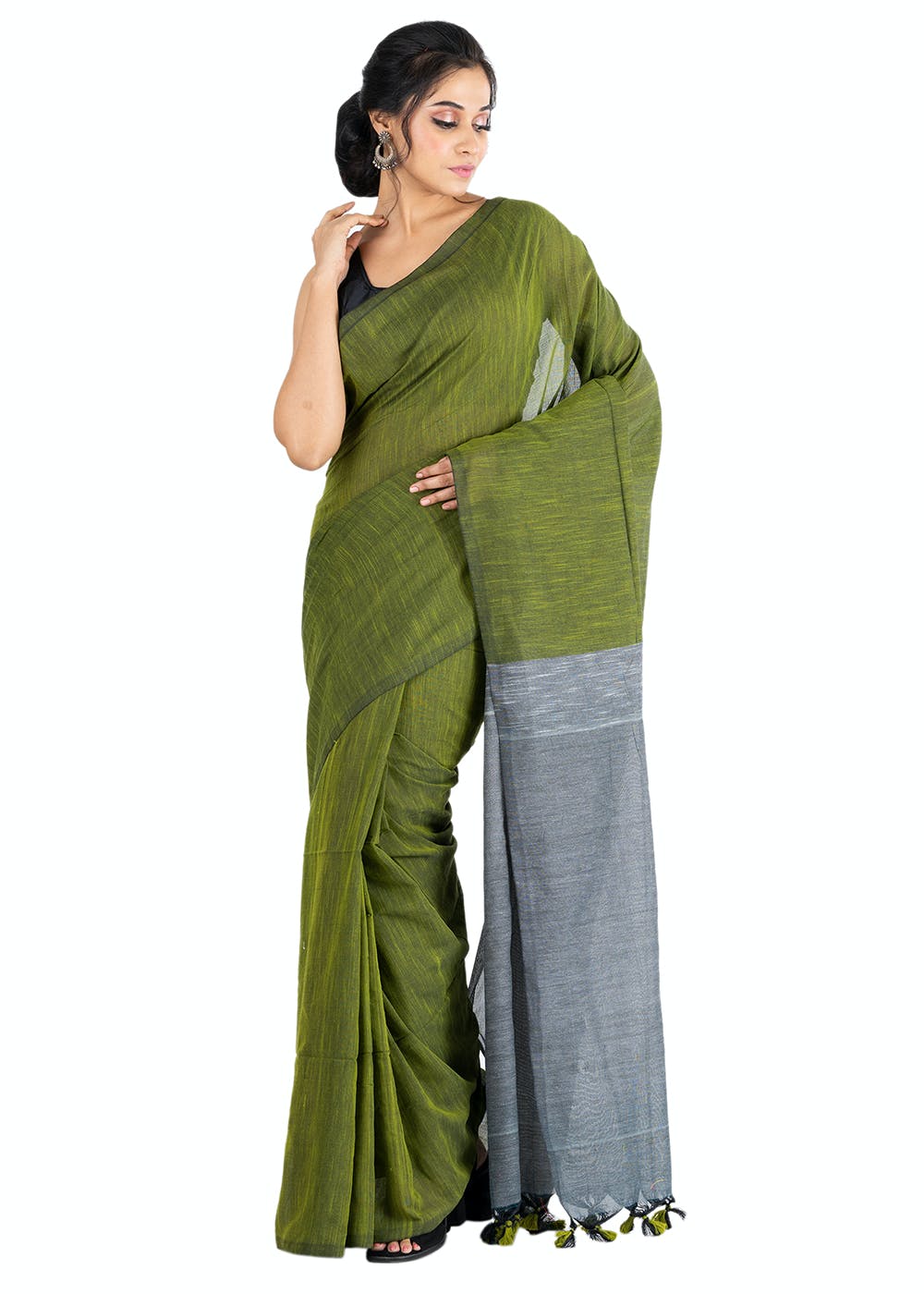 green handloom saree