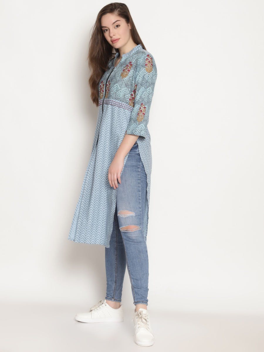 Jeans Myntra Shopping For Women's Tops Long Tops For Jeans