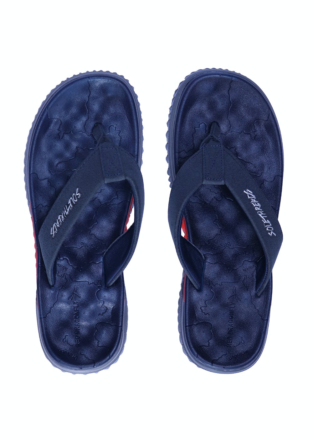 Get Textured Base Detail Broad V-Strap Flip-Flops at ₹ 999