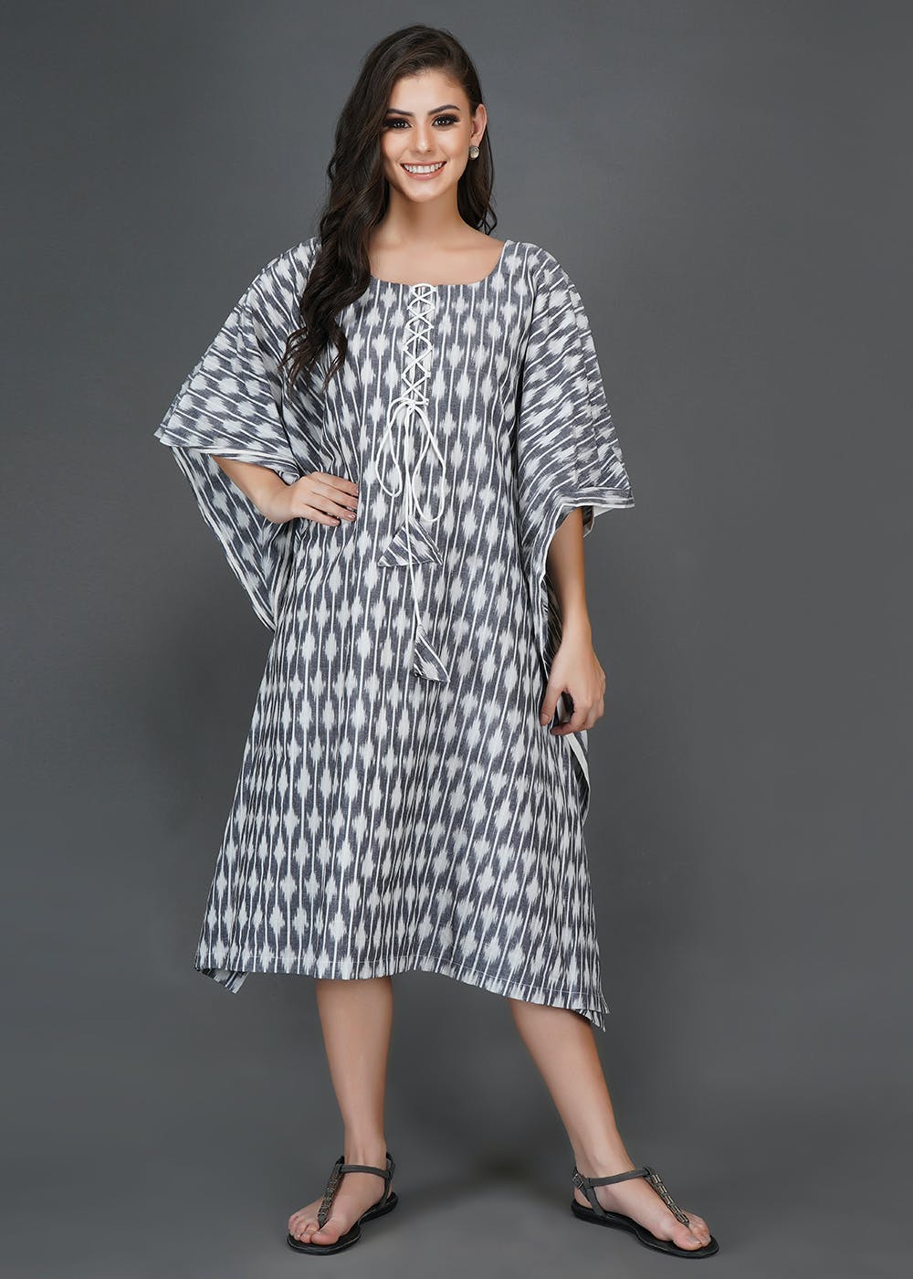 Get Grey Handwoven Kaftan Dress at ₹ 2000 | LBB Shop