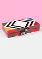 Pink,Rectangle,Box,Design,Material property,Fashion accessory,Tie,Belt
