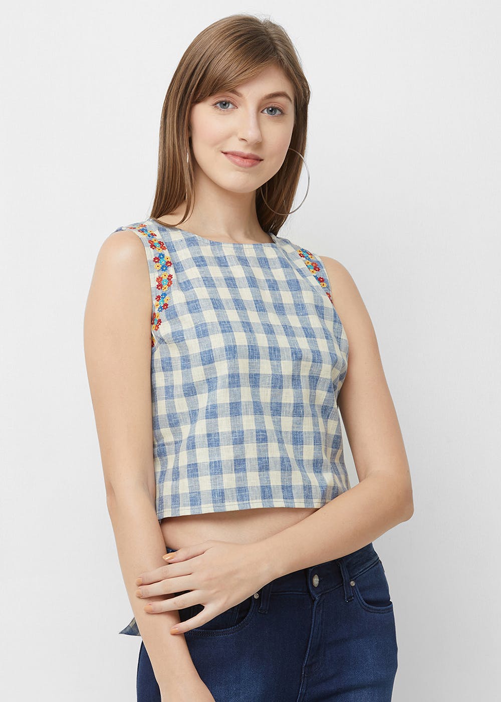 Checkered cheap crop hoodie