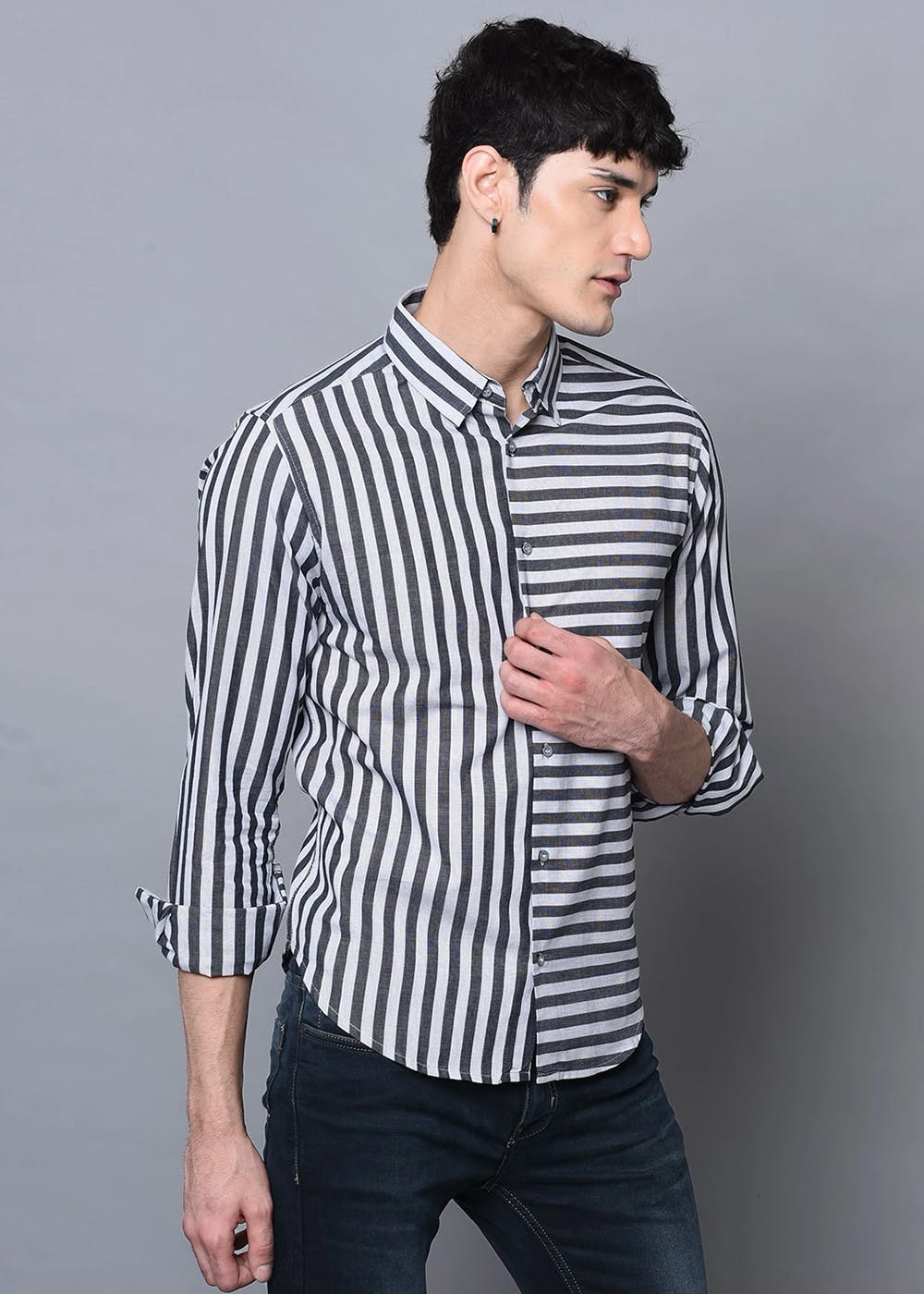 Striped Monogram Pocket T-Shirt Dress - Men - OBSOLETES DO NOT TOUCH