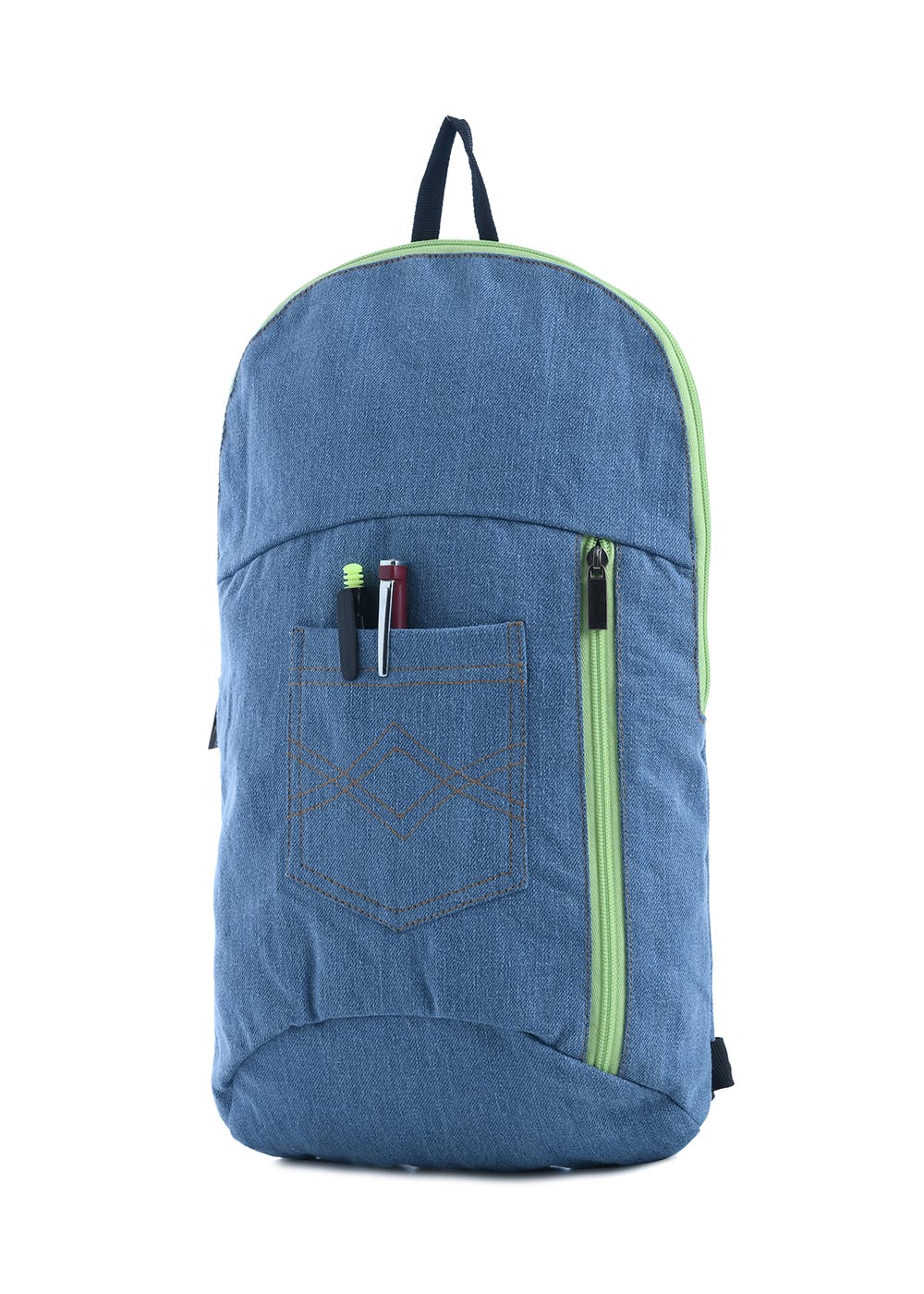 Buy Rejean Contrast Zip Customized Denim Backpack