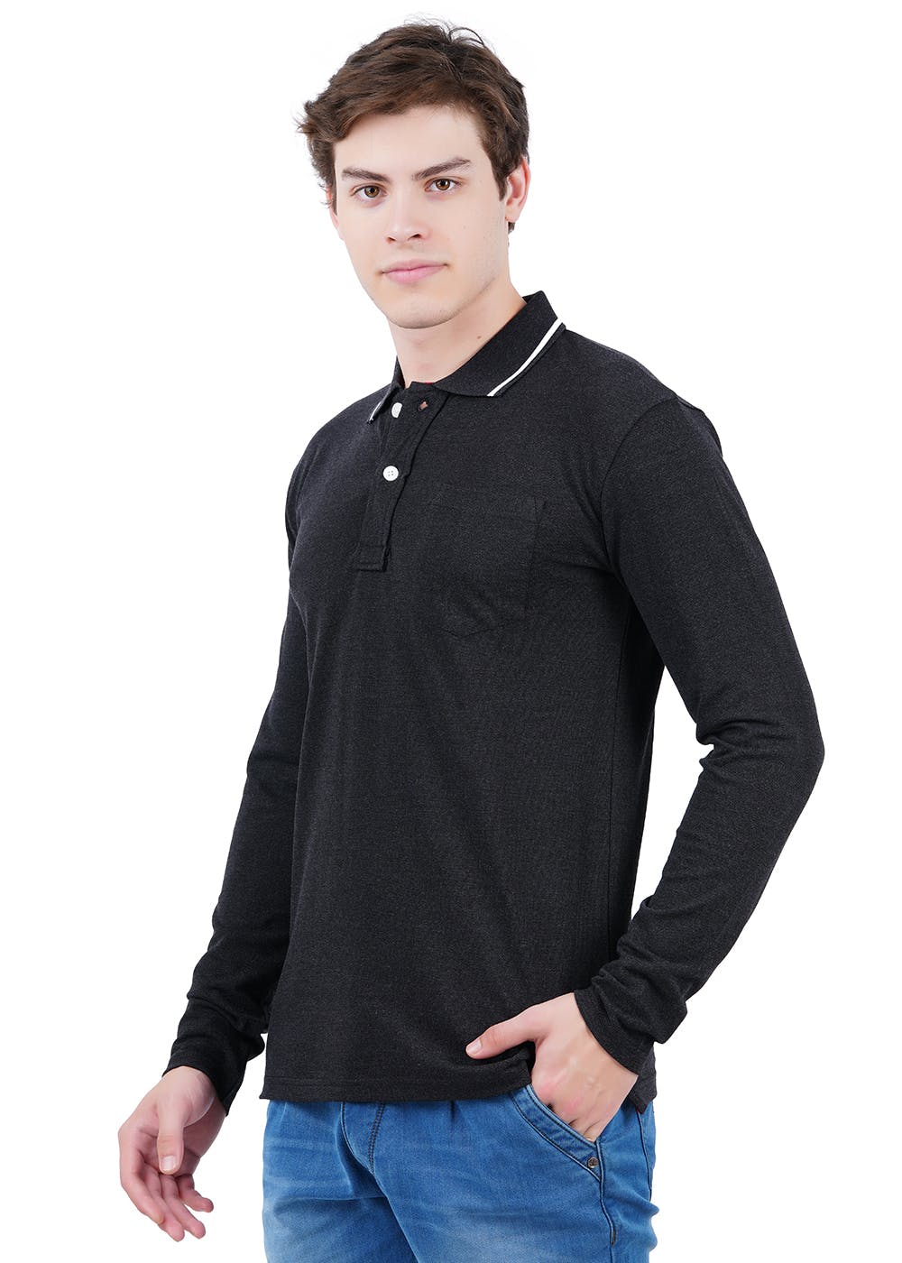 polo long sleeve t shirt with pocket