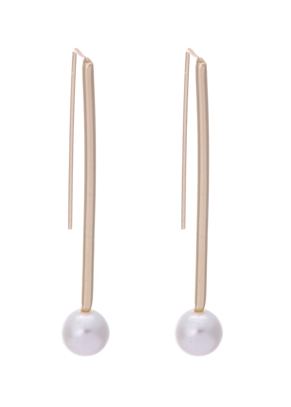 Shop Bindhani Women' Gold-Plated Simple Pearl Drop Earrings With Stone