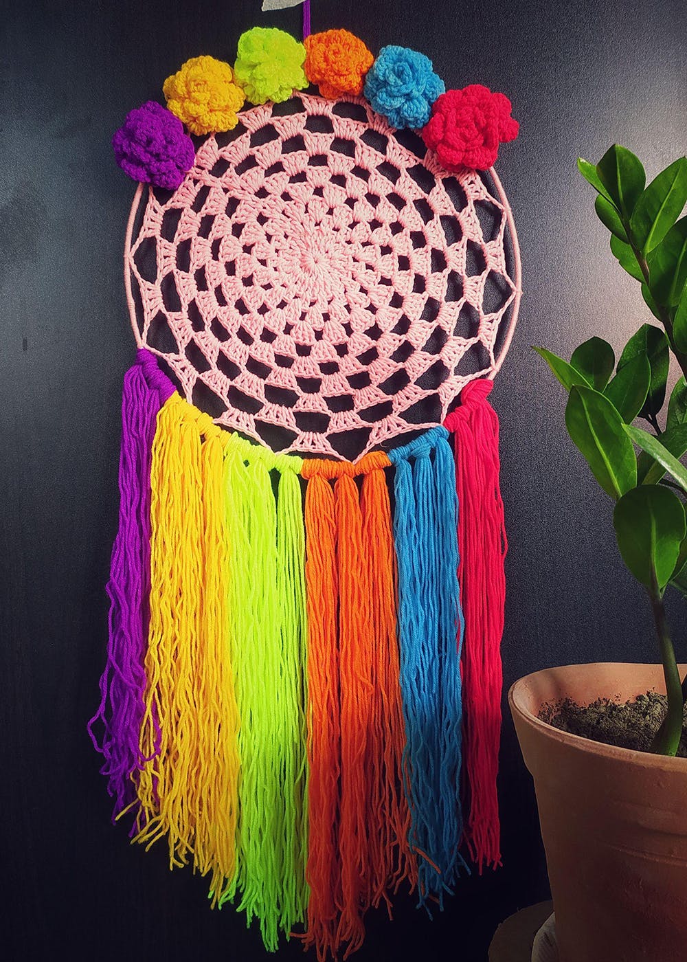Get Handcrafted Crochet Multi Colored Dreamcatcher at ₹ 1070 | LBB Shop
