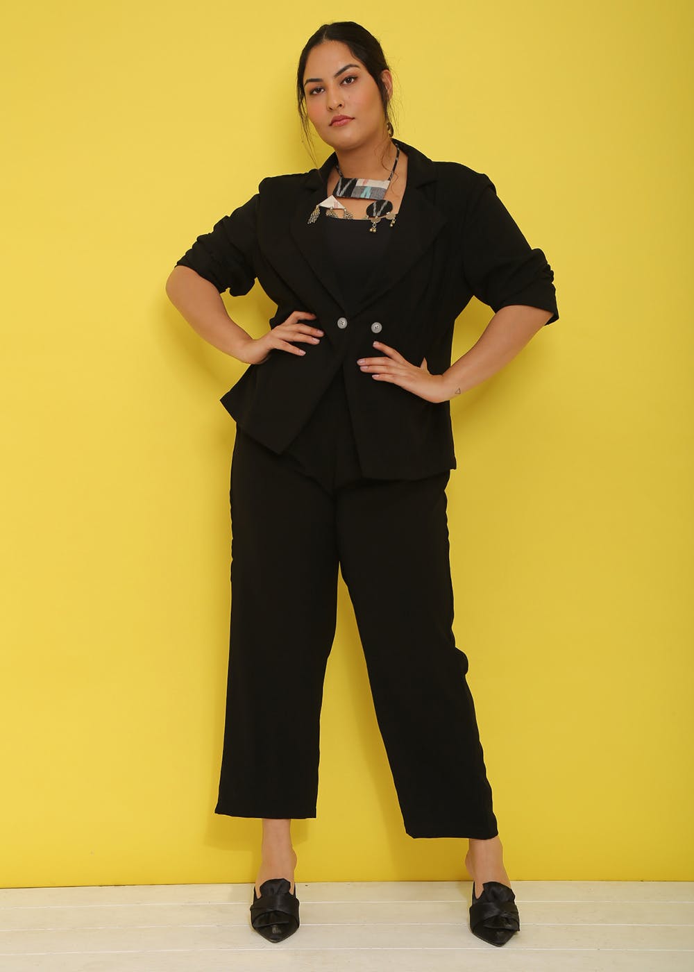 Basic Solid Formal Pant Suit