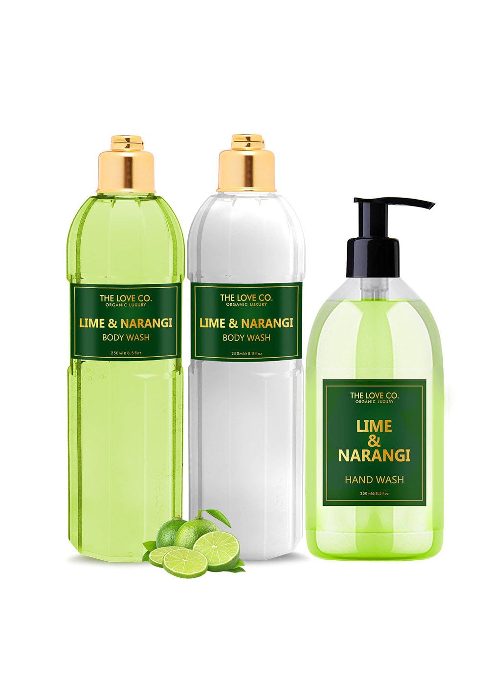 Get The Love Co. Lime & Narangi Body Wash, Body Wash +Hand Wash + Moisturizer For Soft Skin