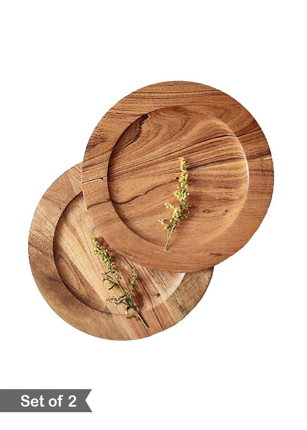Acacia Wood Charger Plates - Set of 2