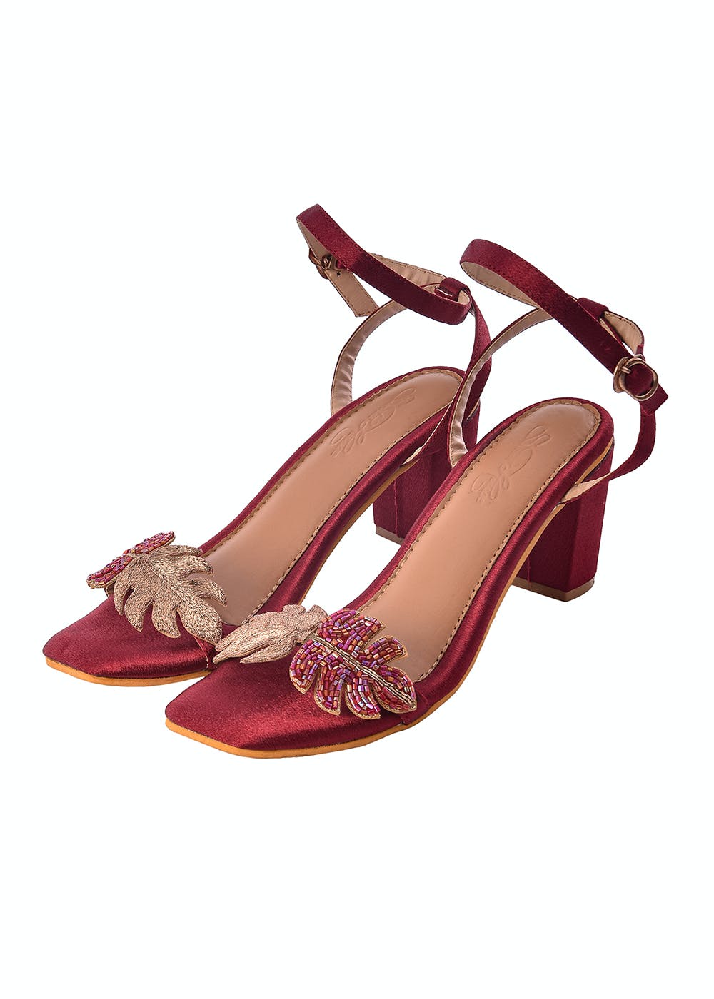 Burgundy discount block heels