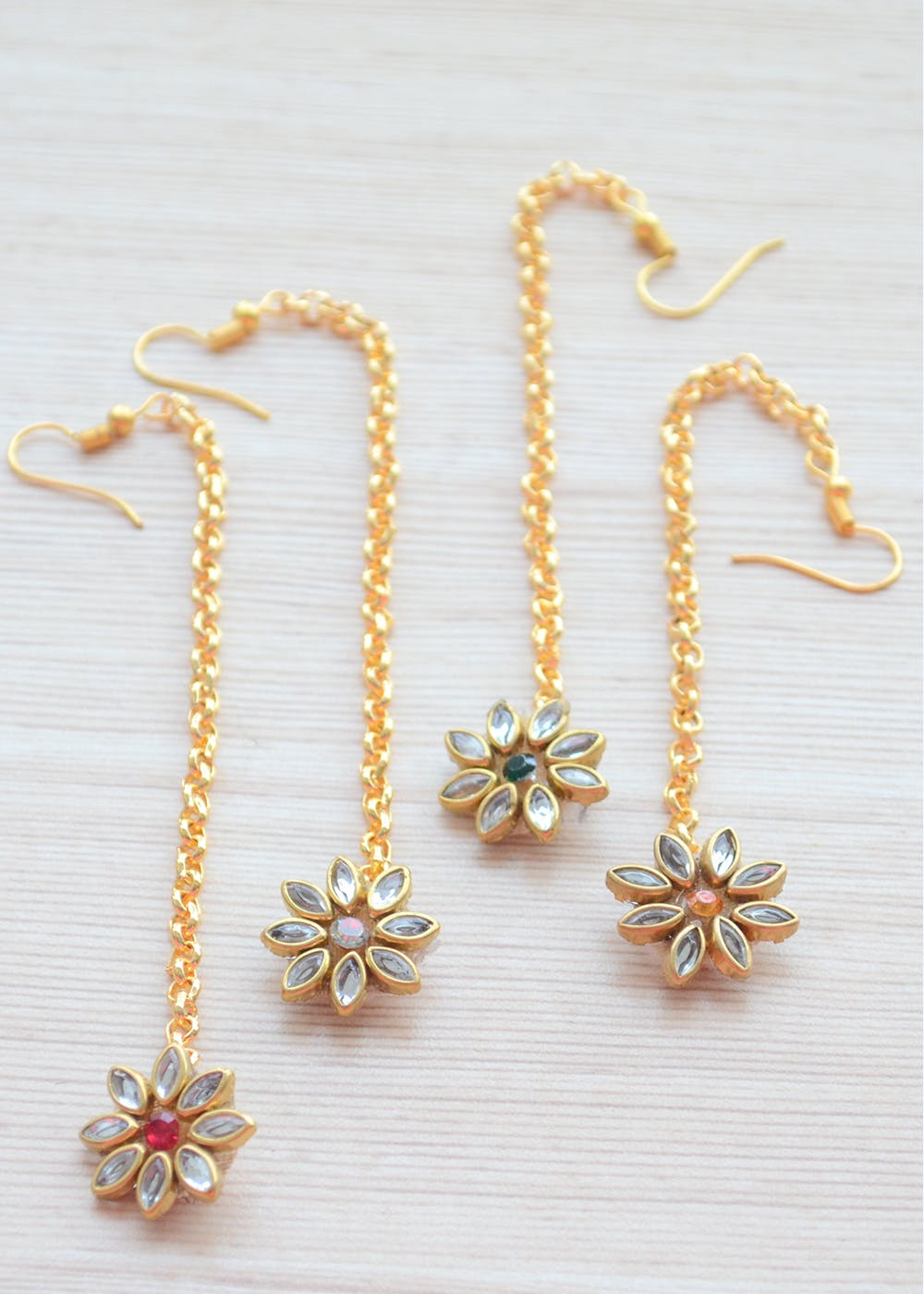 Indian Jewelry Jwellmart Gold Polish CZ Stone Faux Pearl Wedding Jadau Jewelry Style Necklace Earrings Maang Tika Tikka Combo Set Bollywood Party Fashion Indian For Women Jewellery Set