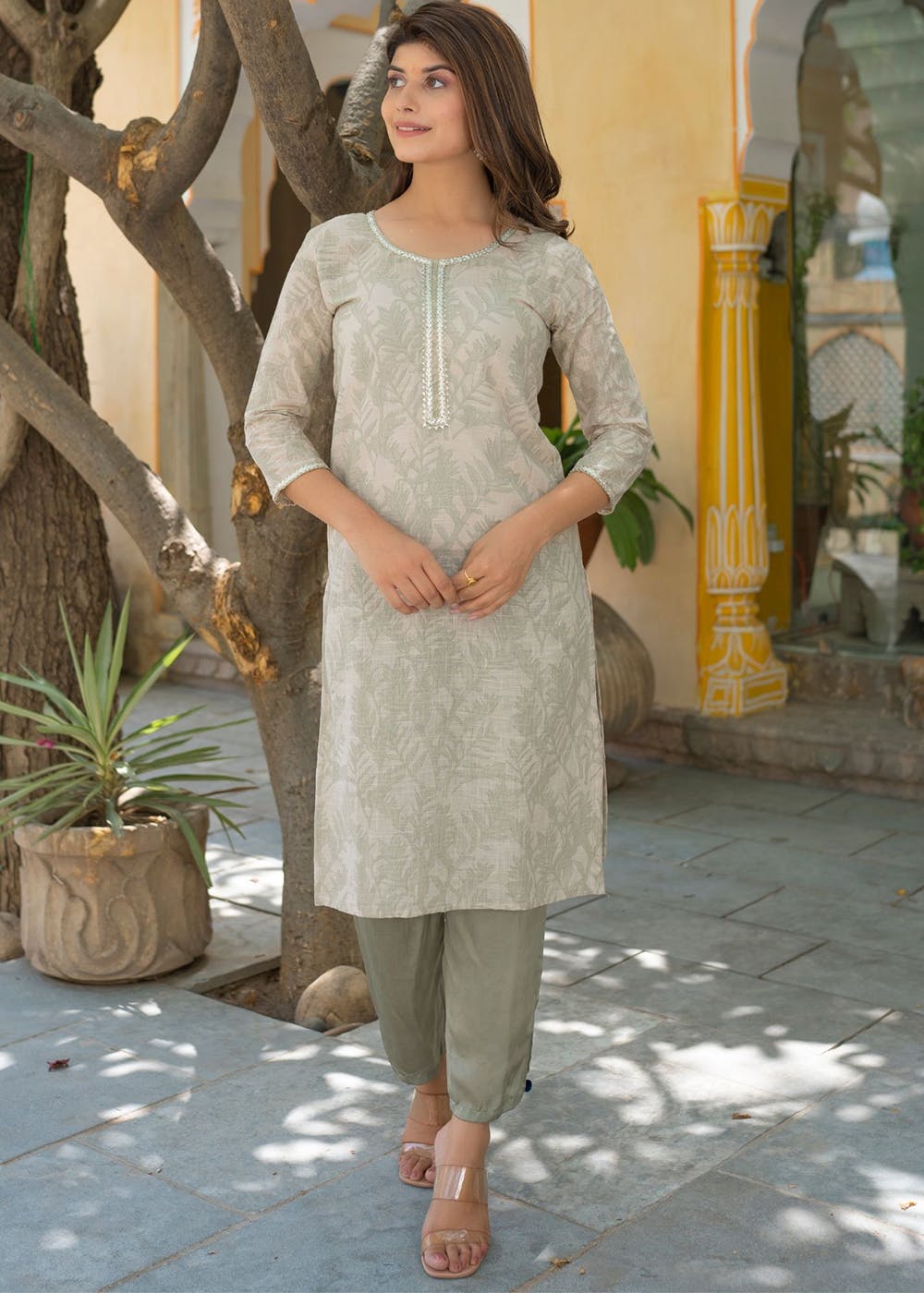 Pastel Green Printed Kurti