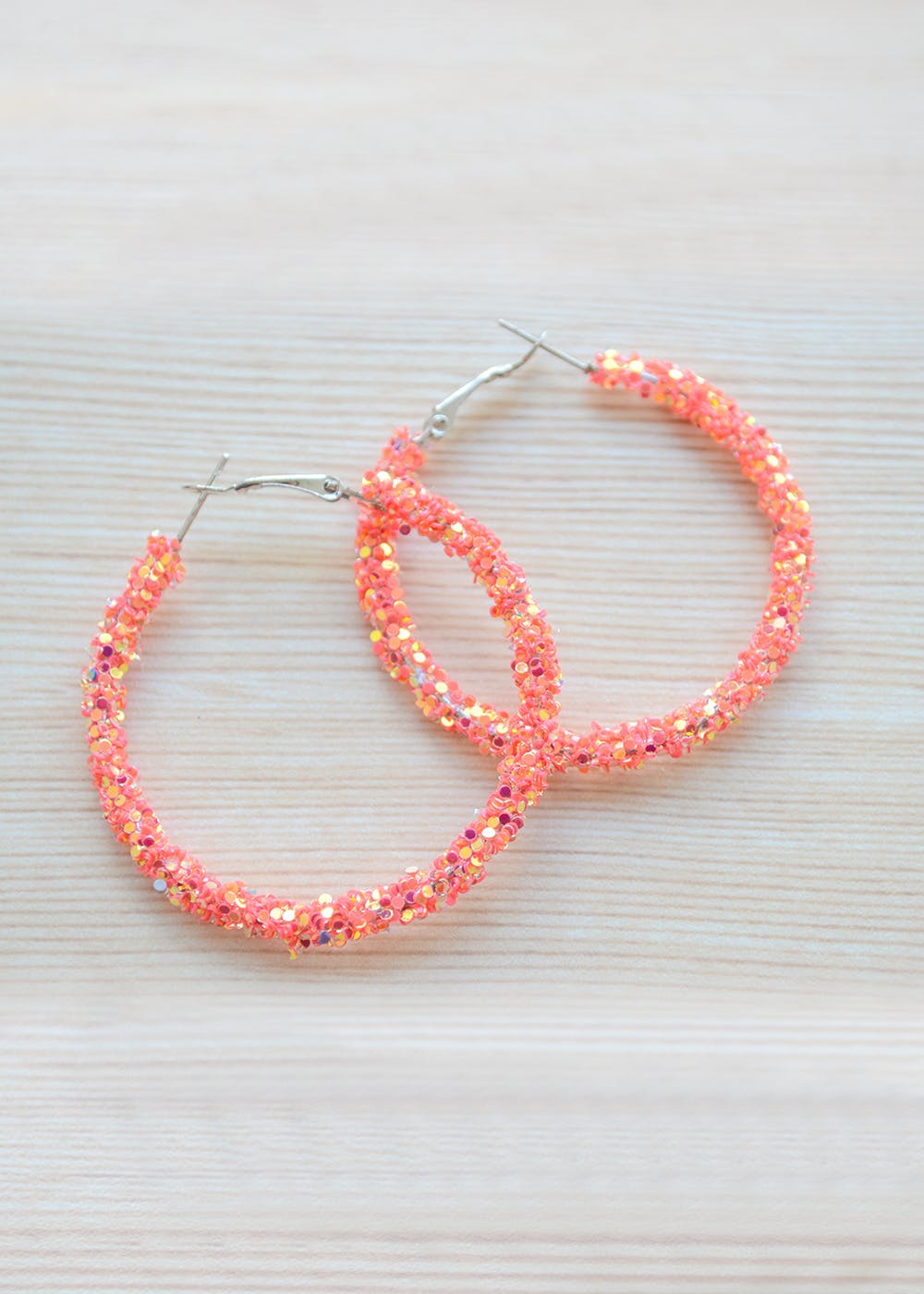 glitter hoop earrings