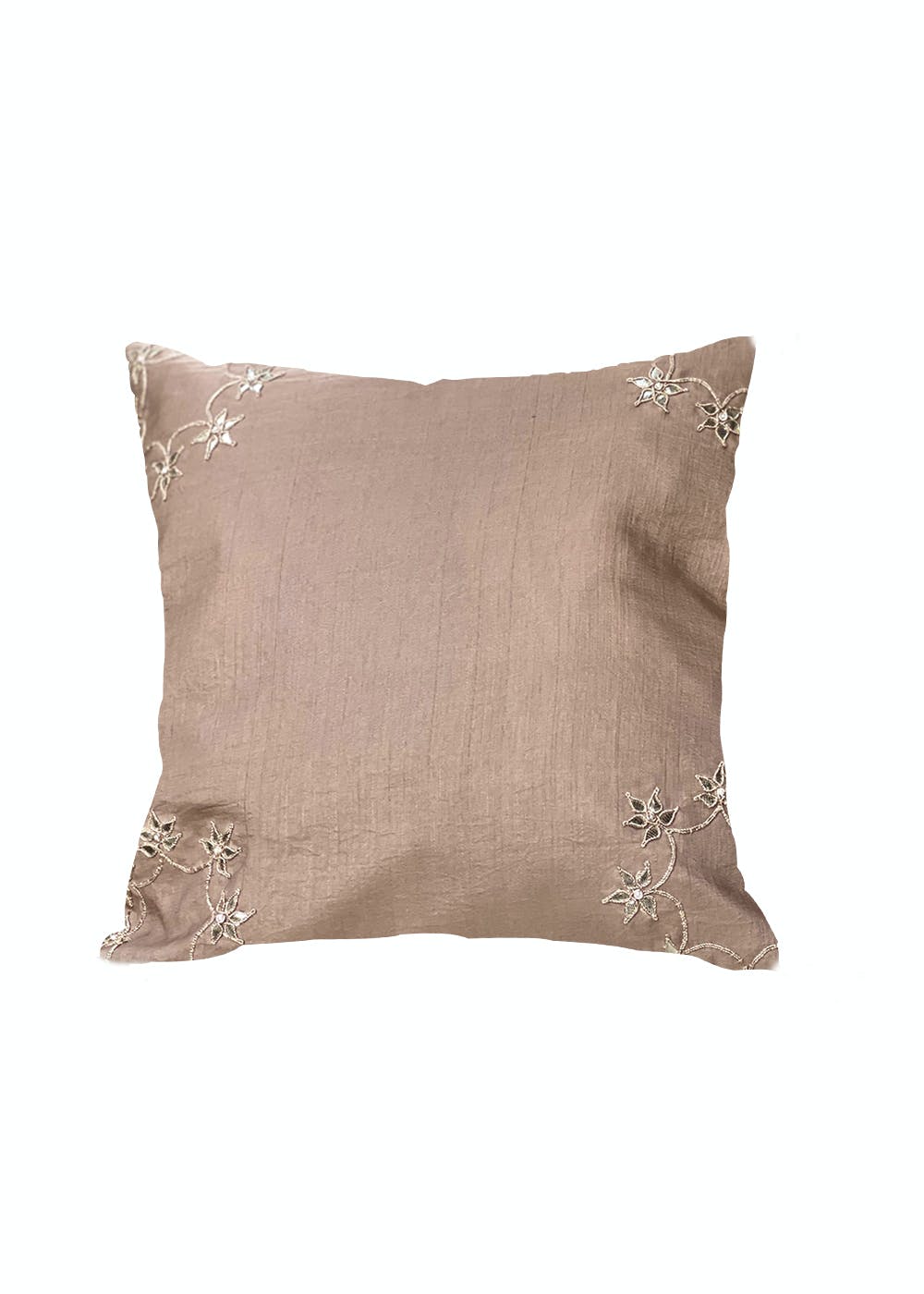 Zari Gota Embellished Cushion Cover - Rose Gold