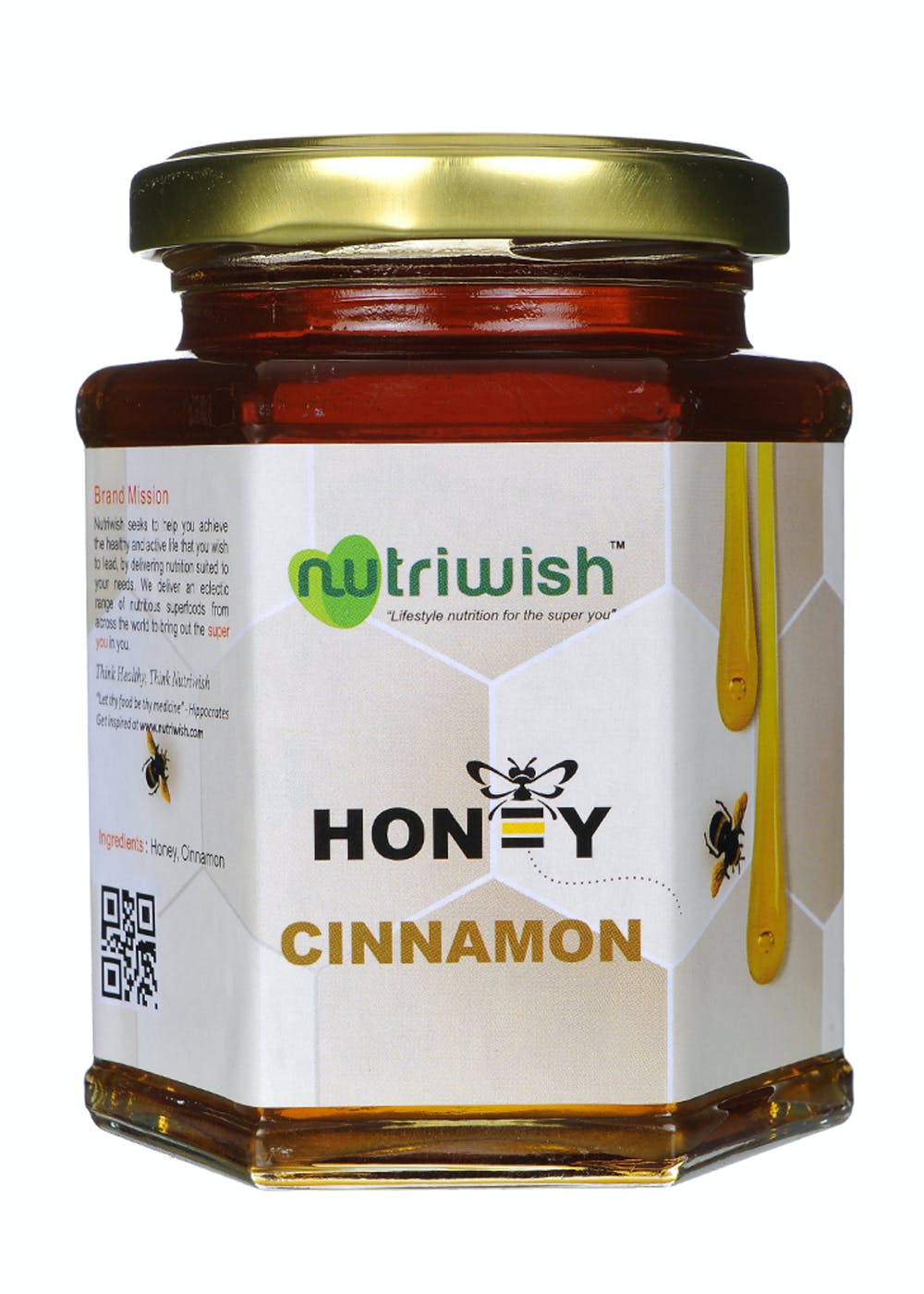 100 % Pure Organic Honey Infused With Cinnamon - 350g