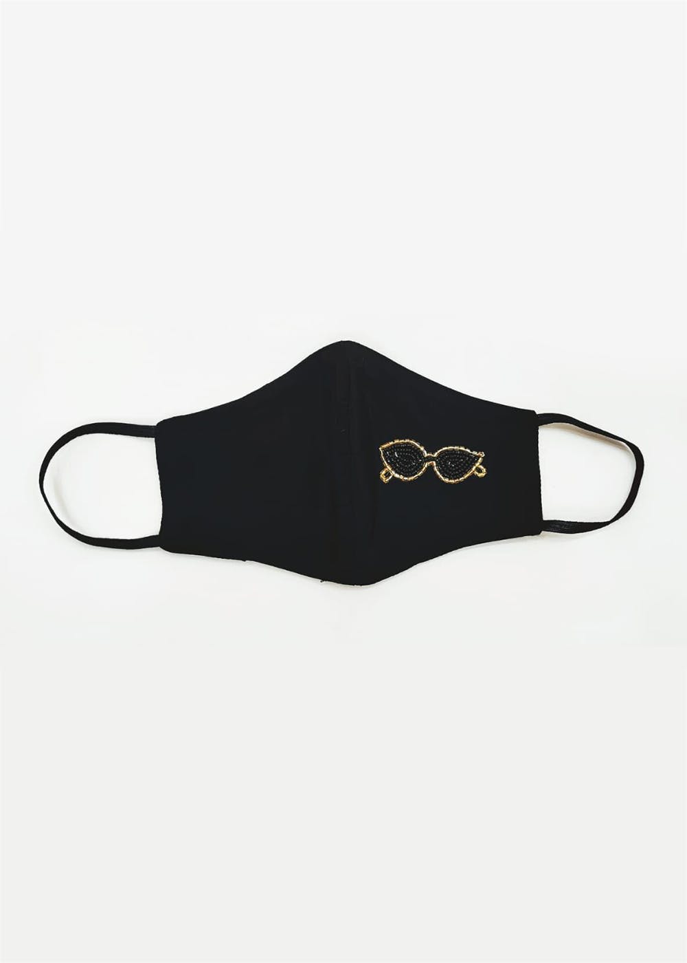 Black Embellished Spectacles Mask