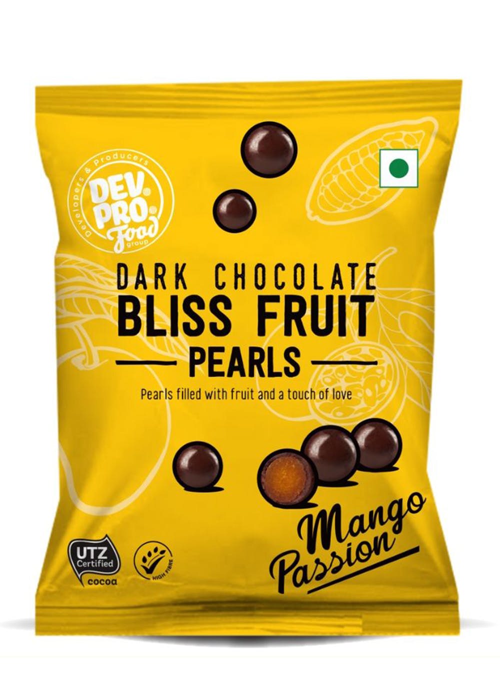 Get Bliss Fruit Pearls Mango Passion Fruit Dark chocolate at ₹ 129