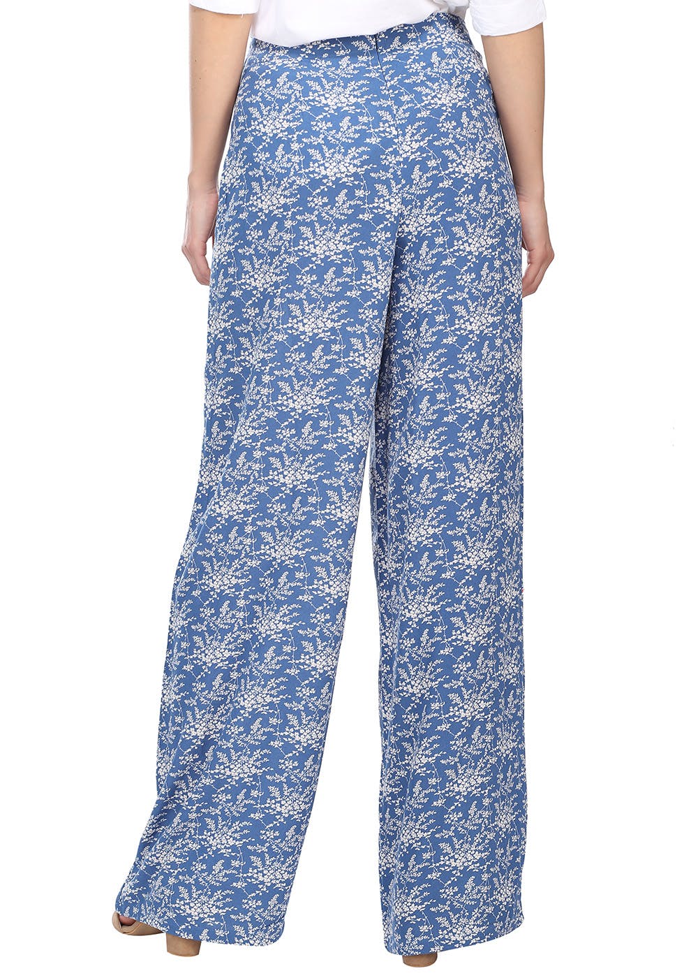 Blue Printed Cotton Straight Kurta With Trousers  Dupatta